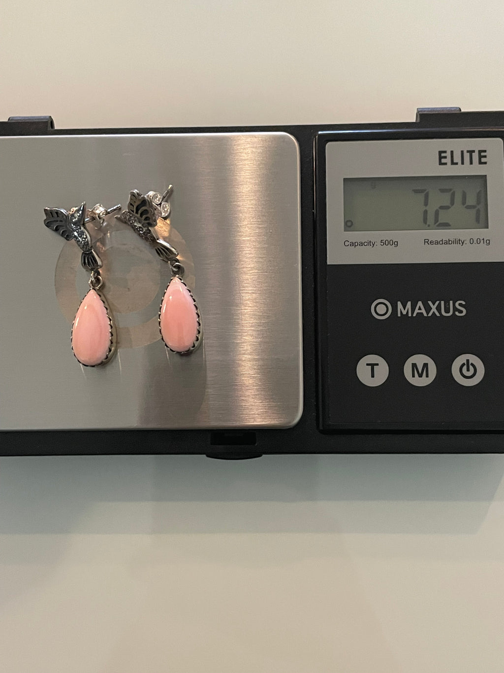 Pink Conch Hummingbird Stud Earrings | 925 Sterling Silver G703