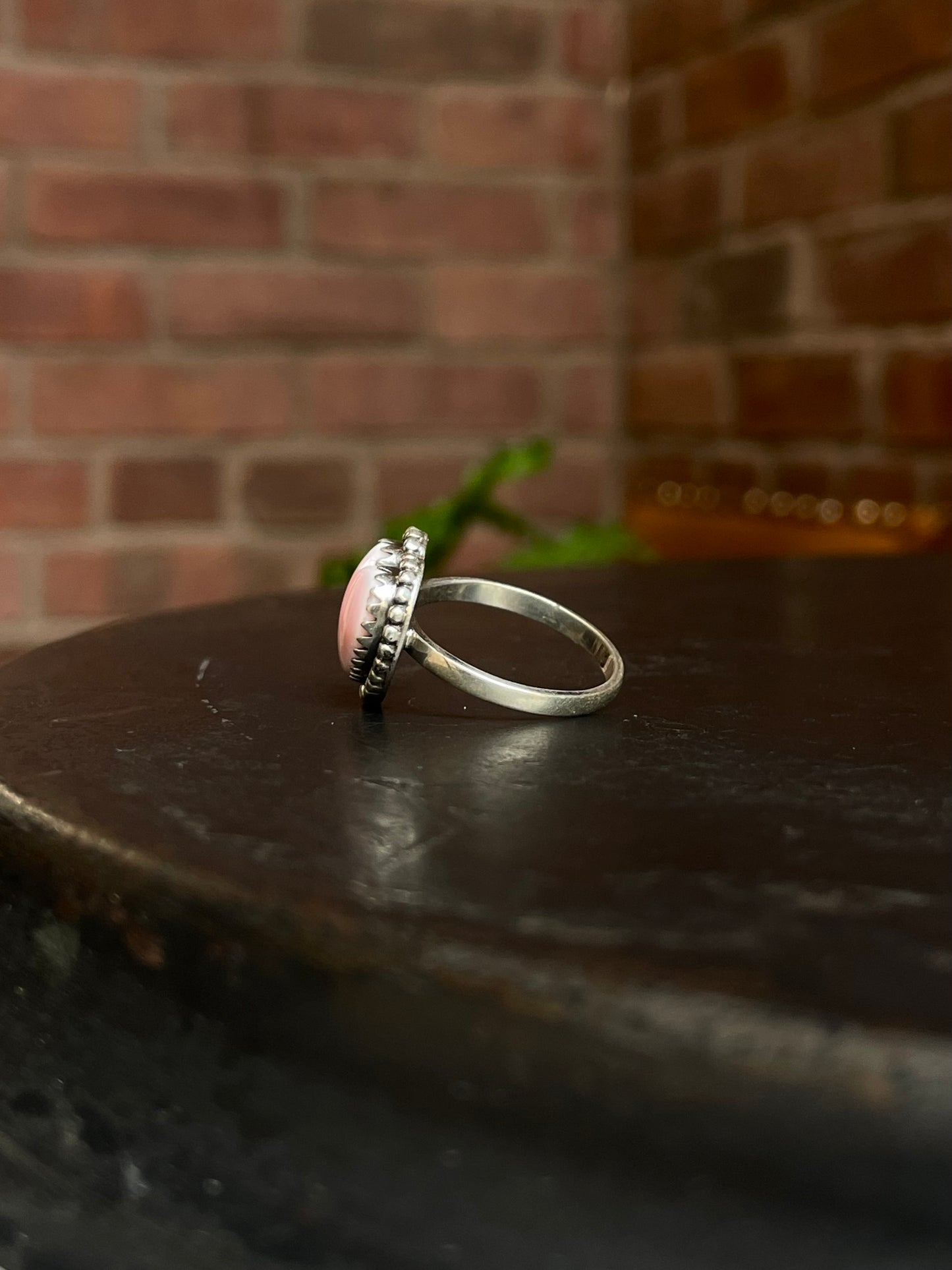 Pink Conch Ring Size 9 | 925 Sterling Silver E760
