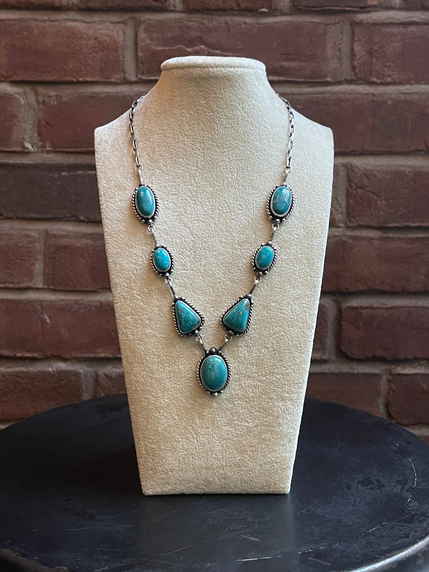 Kingman Turquoise Lariat Necklace | 925 Sterling Silver E352