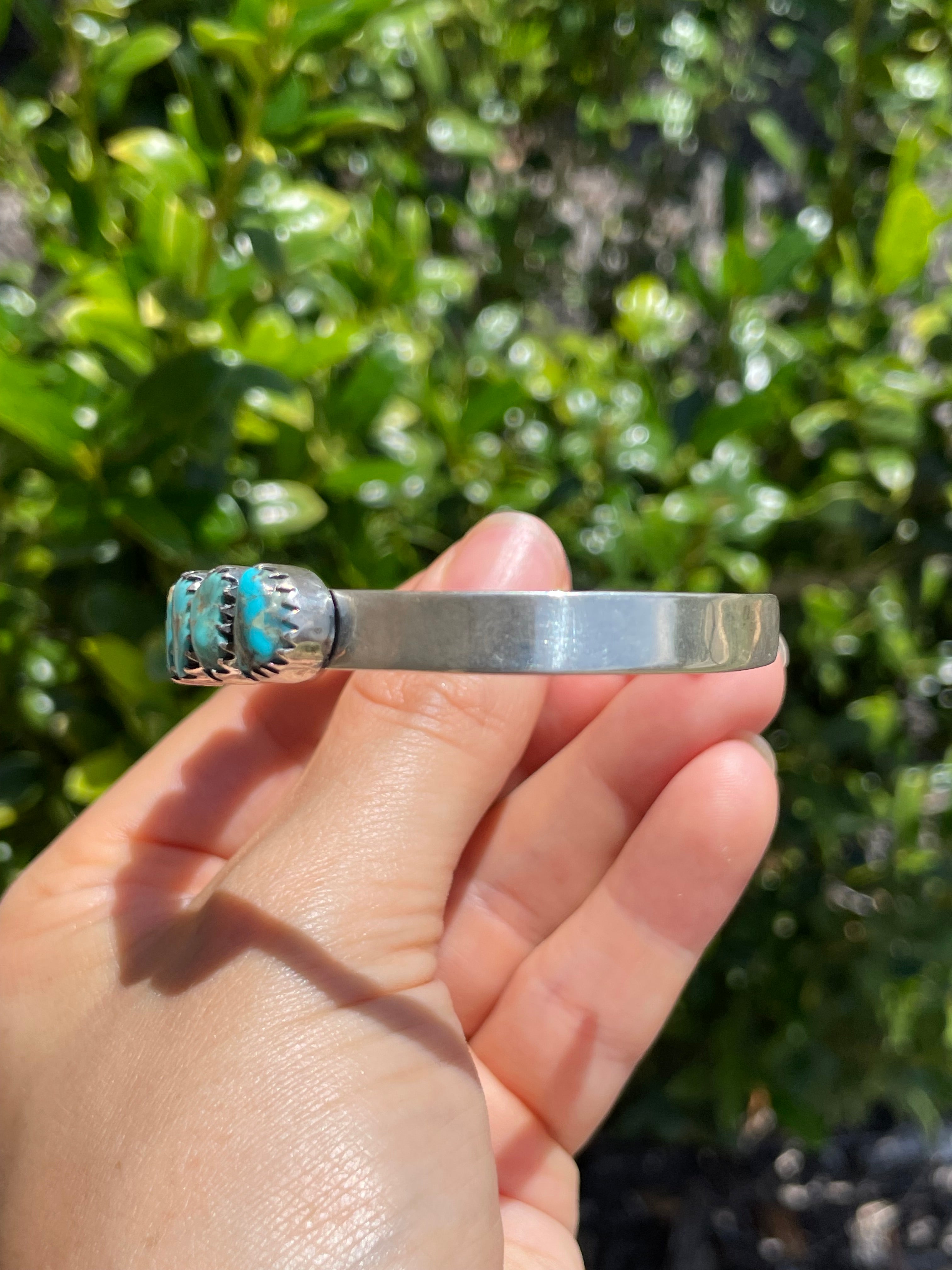 Kingman Turquoise Row Cuff Bracelet | 925 Sterling Silver D149