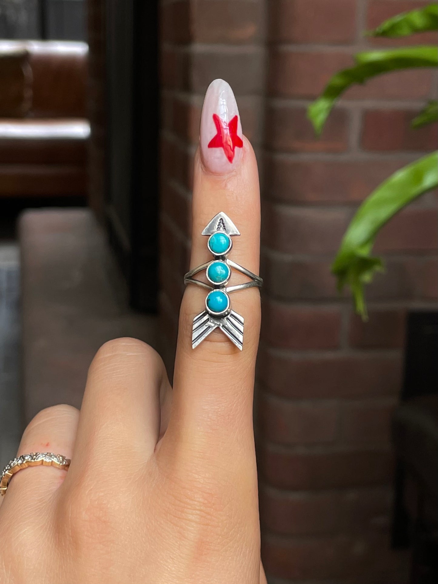 Kingman Turquoise Arrow Ring Size 6 | 925 Sterling Silver G513