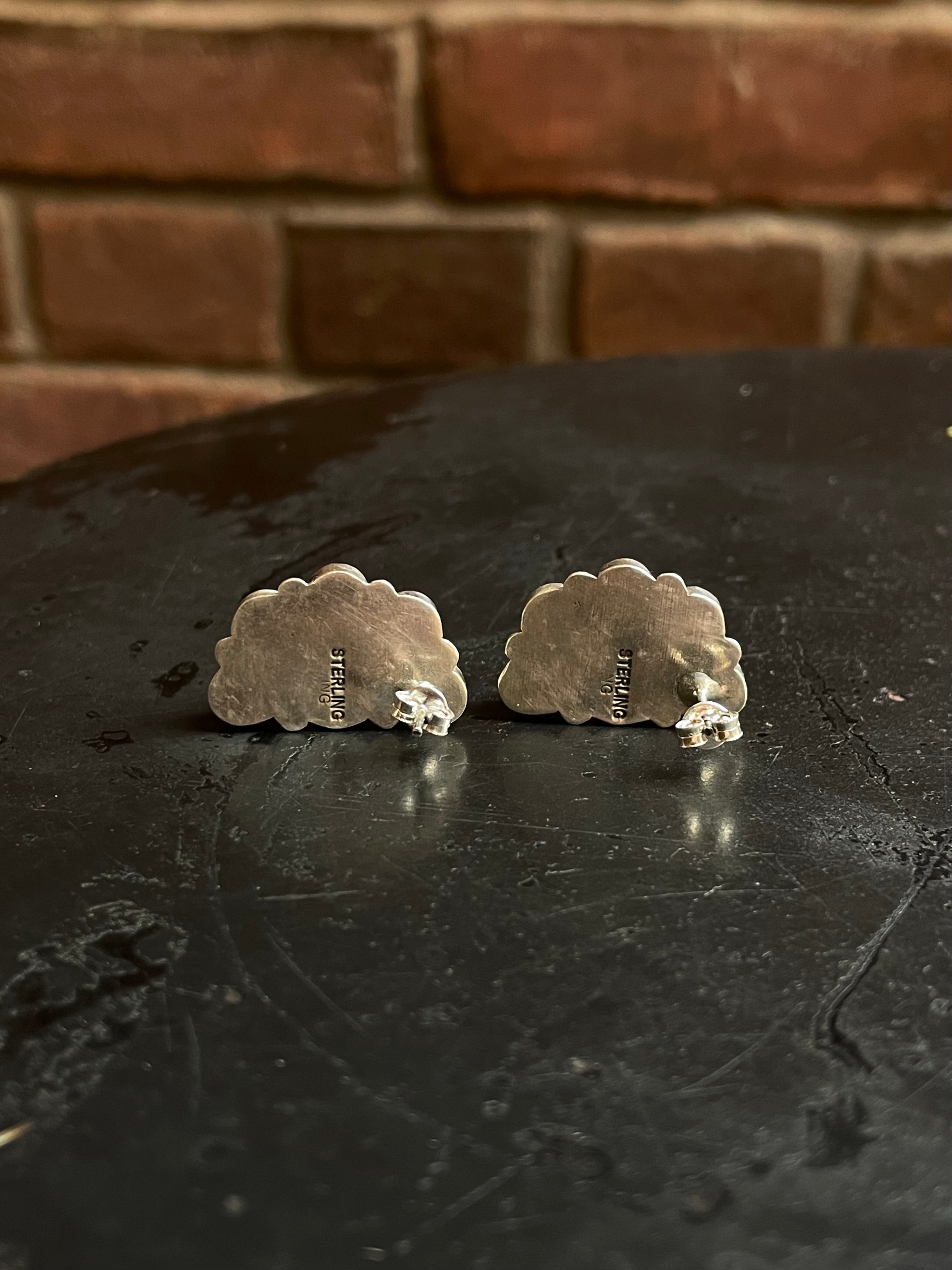 Spiny Oyster Cluster Stud Earrings | Sterling Silver E640