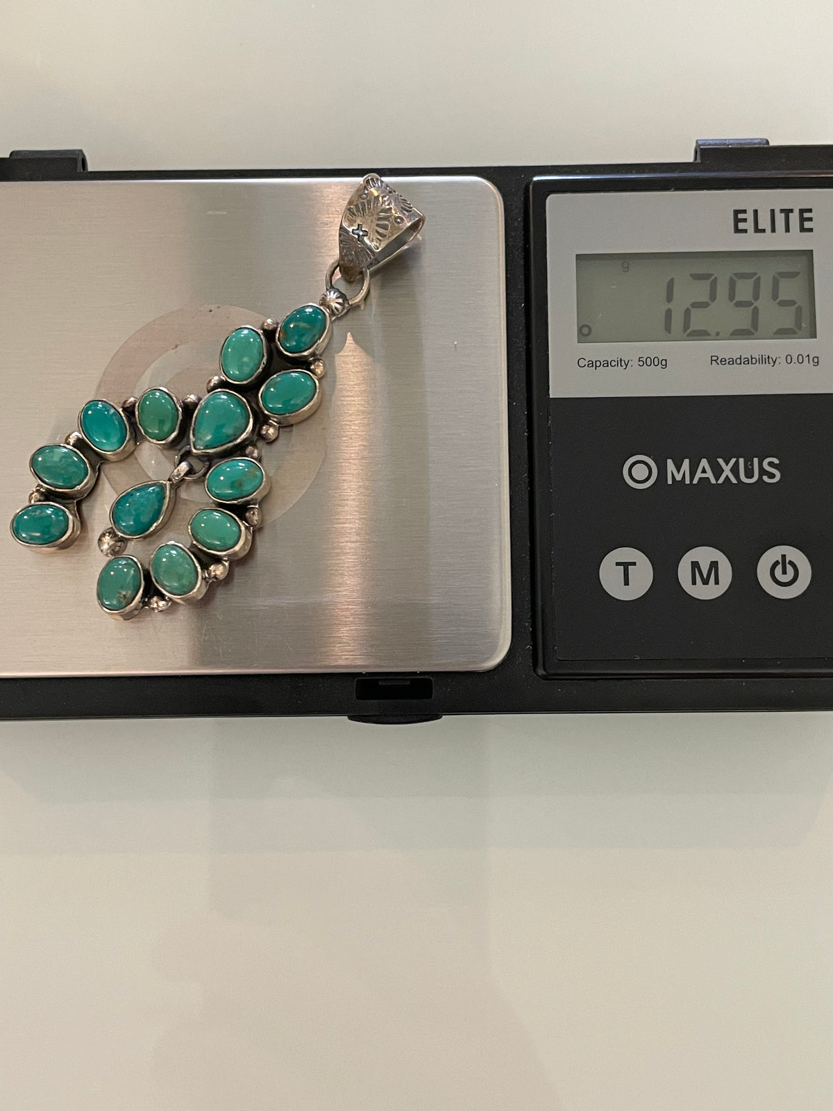 Turquoise Squash Blossom Pendant | 925 Sterling Silver G724