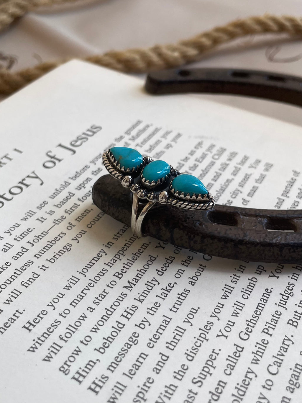 Turquoise Teardrop Ring | 925 Sterling Silver Size 7 G804