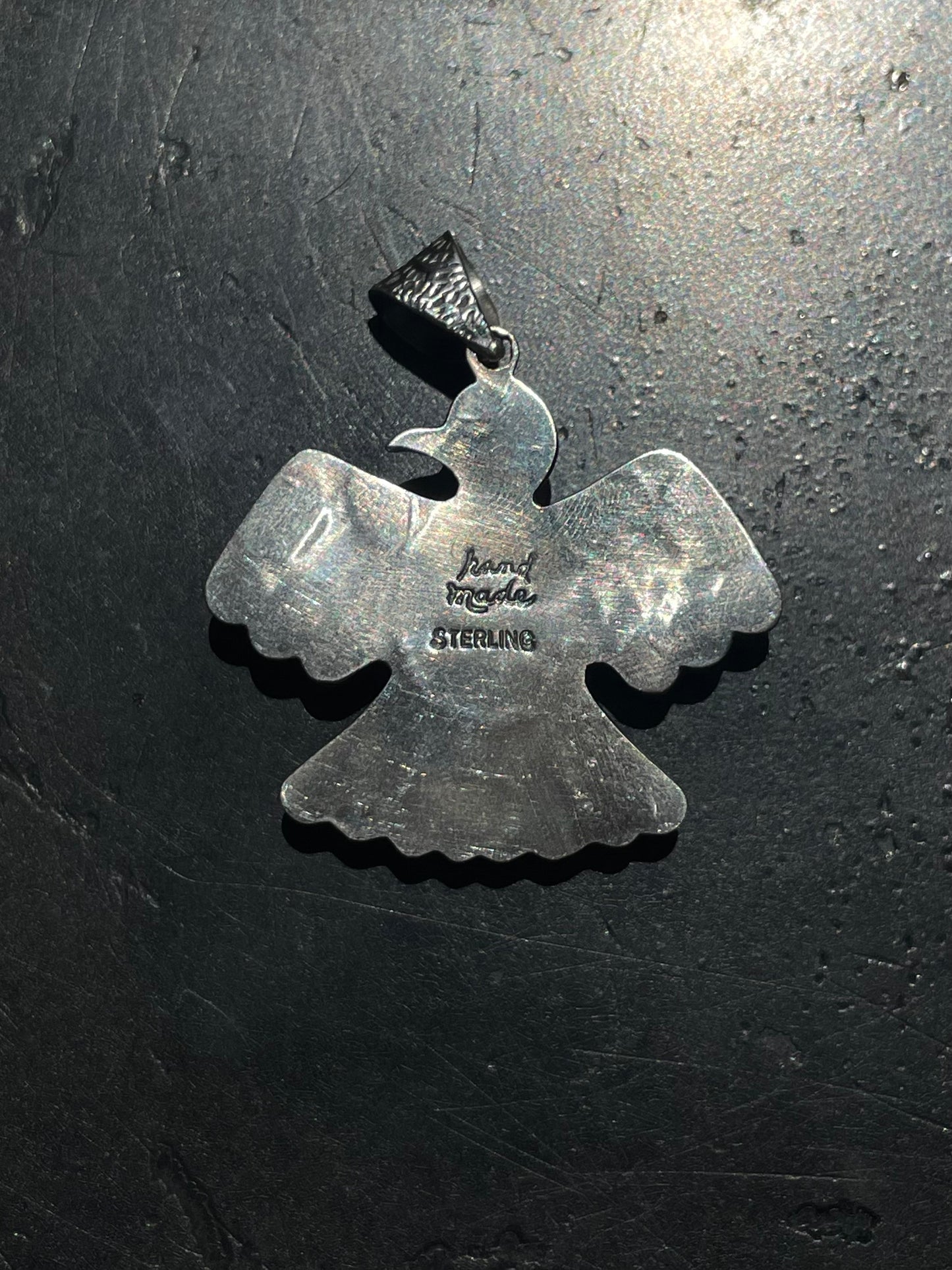 Kingman Turquoise Thunderbird Pendant | Sterling Silver G422