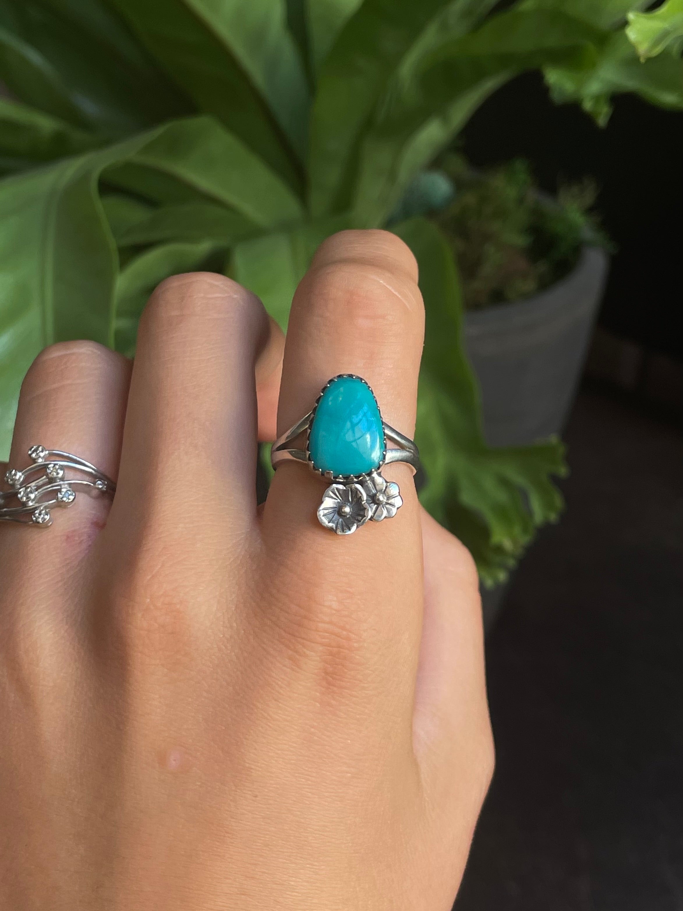Kingman Turquoise Ring | Sterling Silver | Size 9 G353