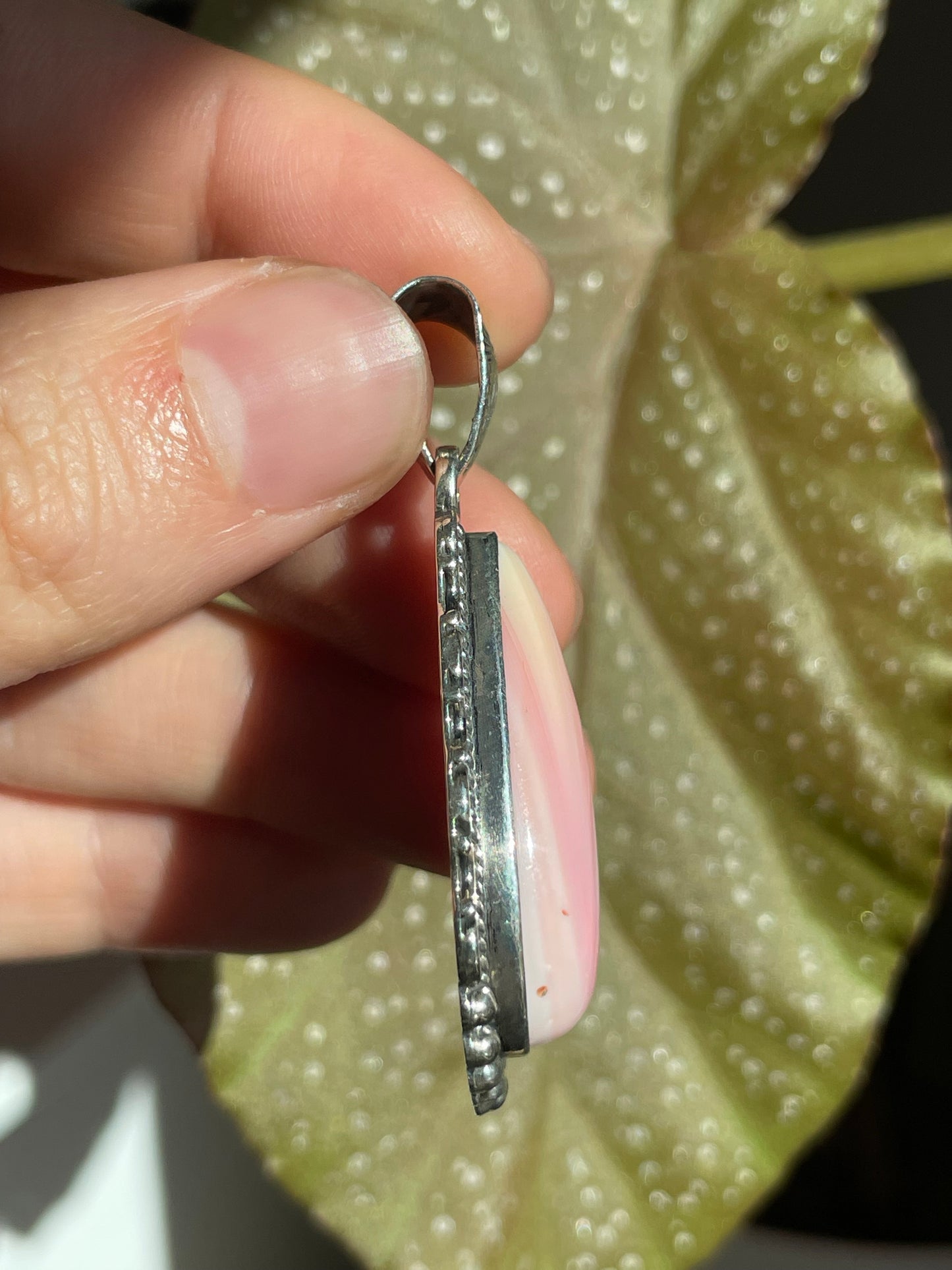 Pink Conch Tear Drop Pendant | Sterling Silver 925 B855