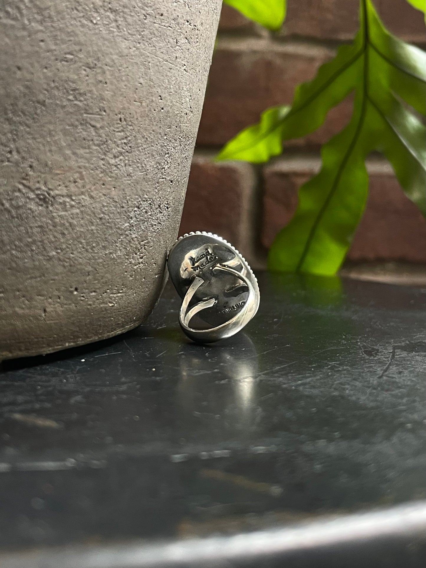 Pink Conch Oval Ring | Sterling Silver 925 | Size 6 C601
