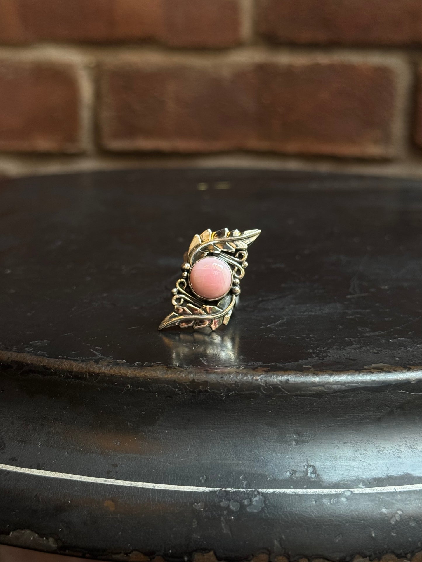 Pink Conch Leaf Ring | 925 Sterling Silver | Size 7 C192