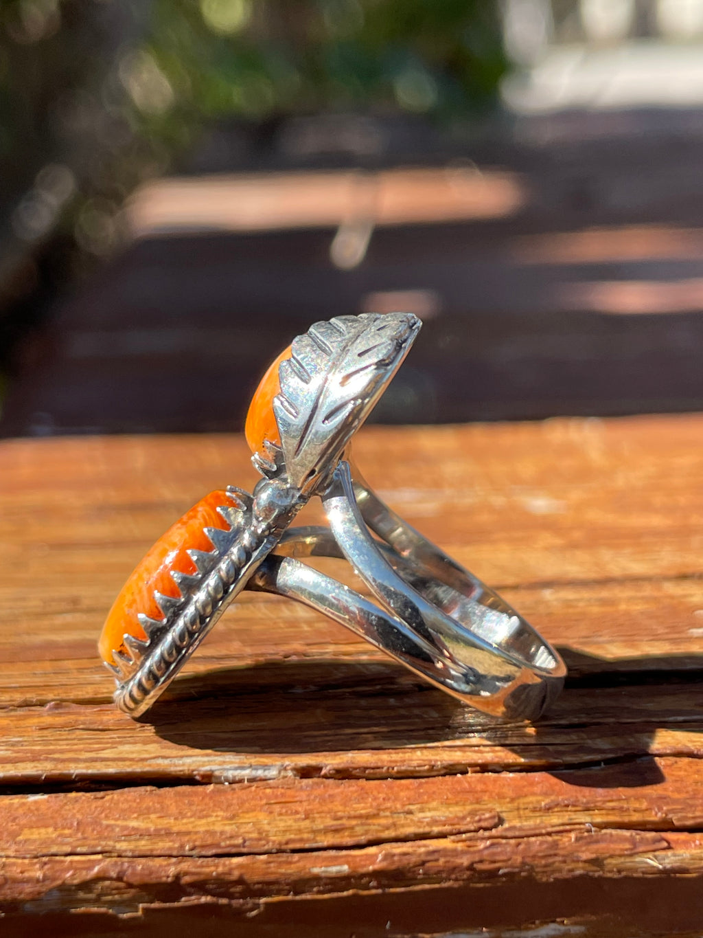 Spiny Oyster Feather Ring Size 6.5 | 925 Sterling Silver B933