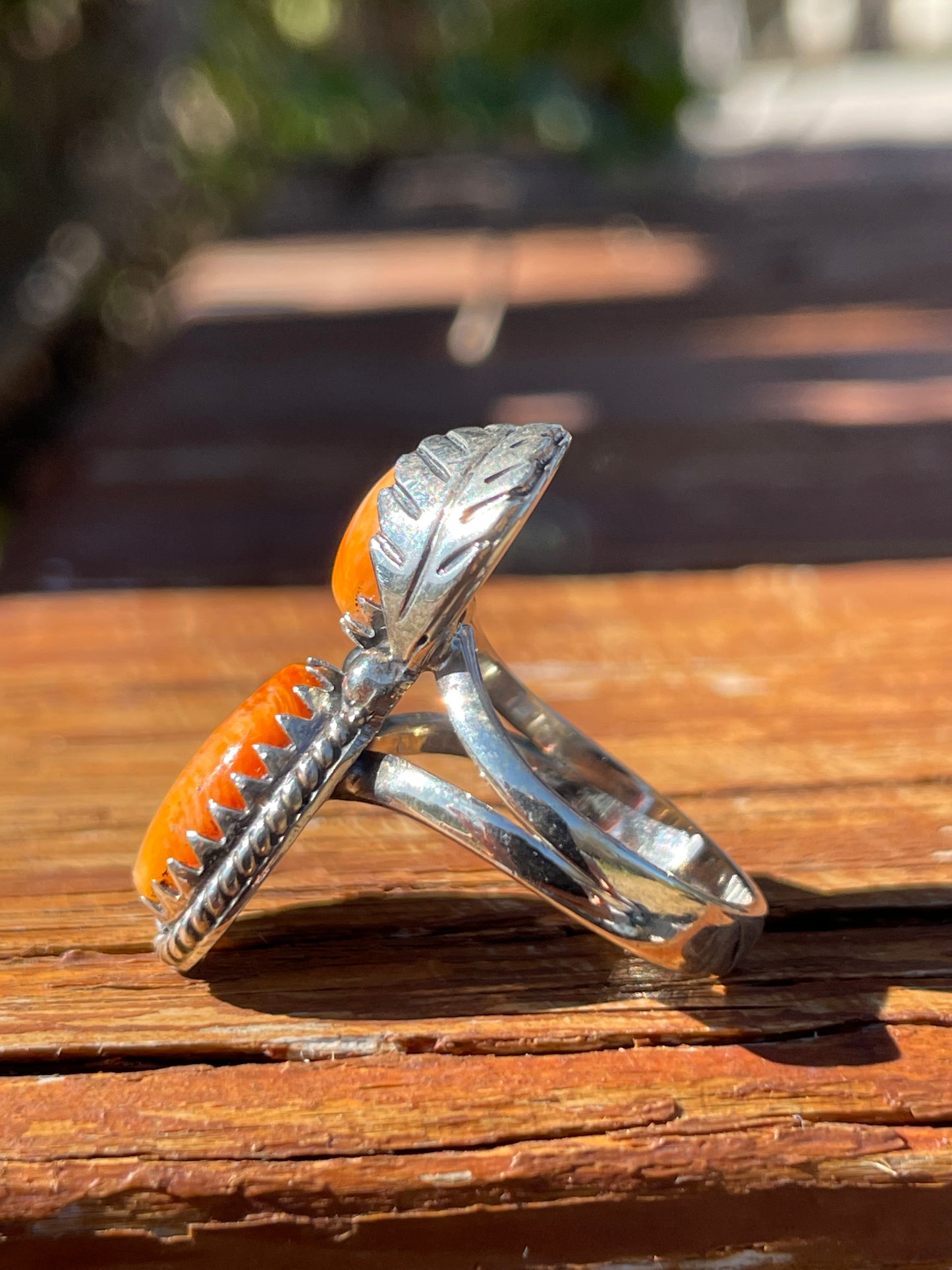 Spiny Oyster Feather Ring Size 6.5 | 925 Sterling Silver B933