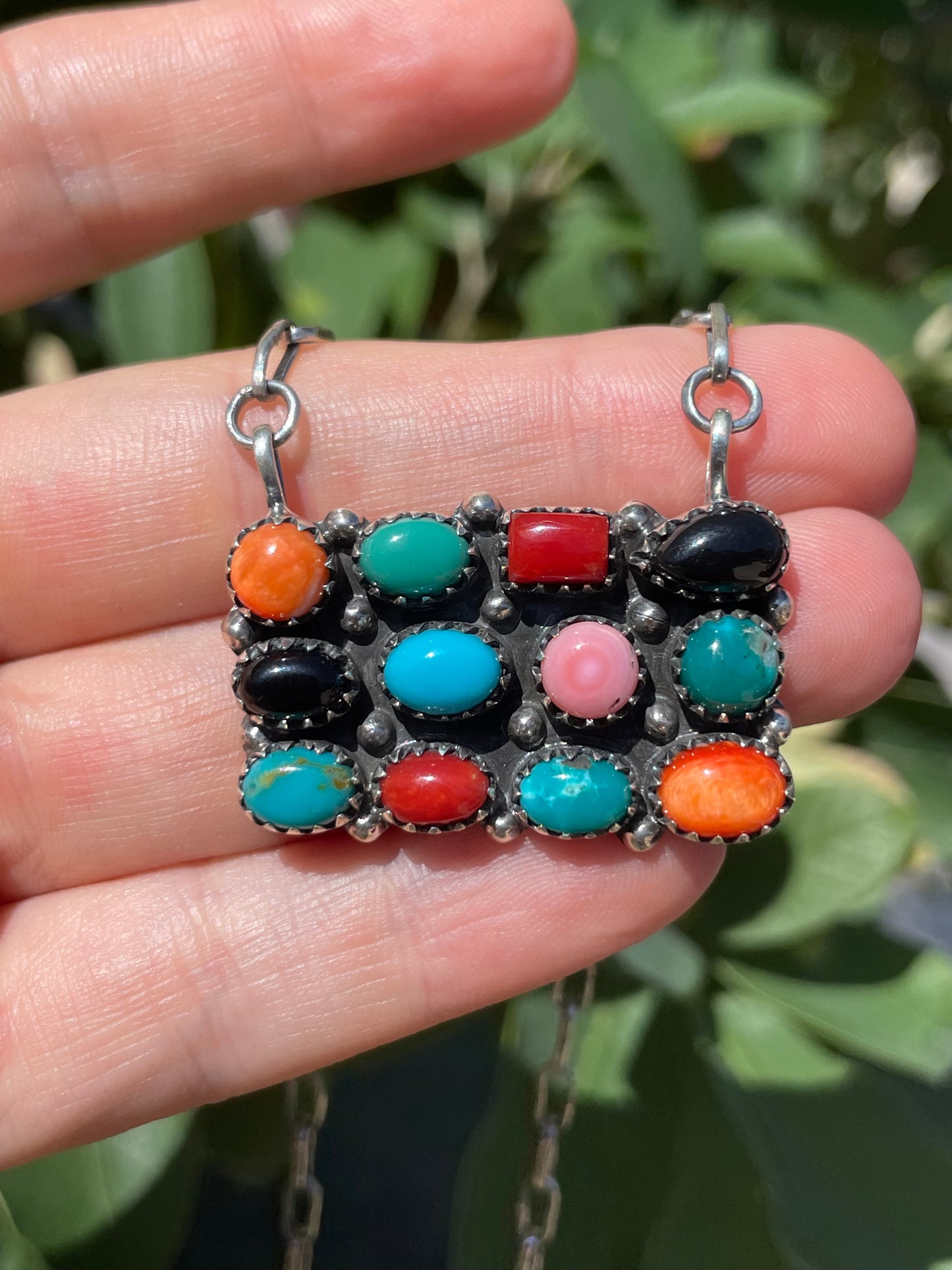 Multi Stone Necklace | 925 Sterling Silver D131