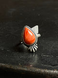 Spiny Oyster Teardrop Ring | Sterling Silver | Size 7 | A743