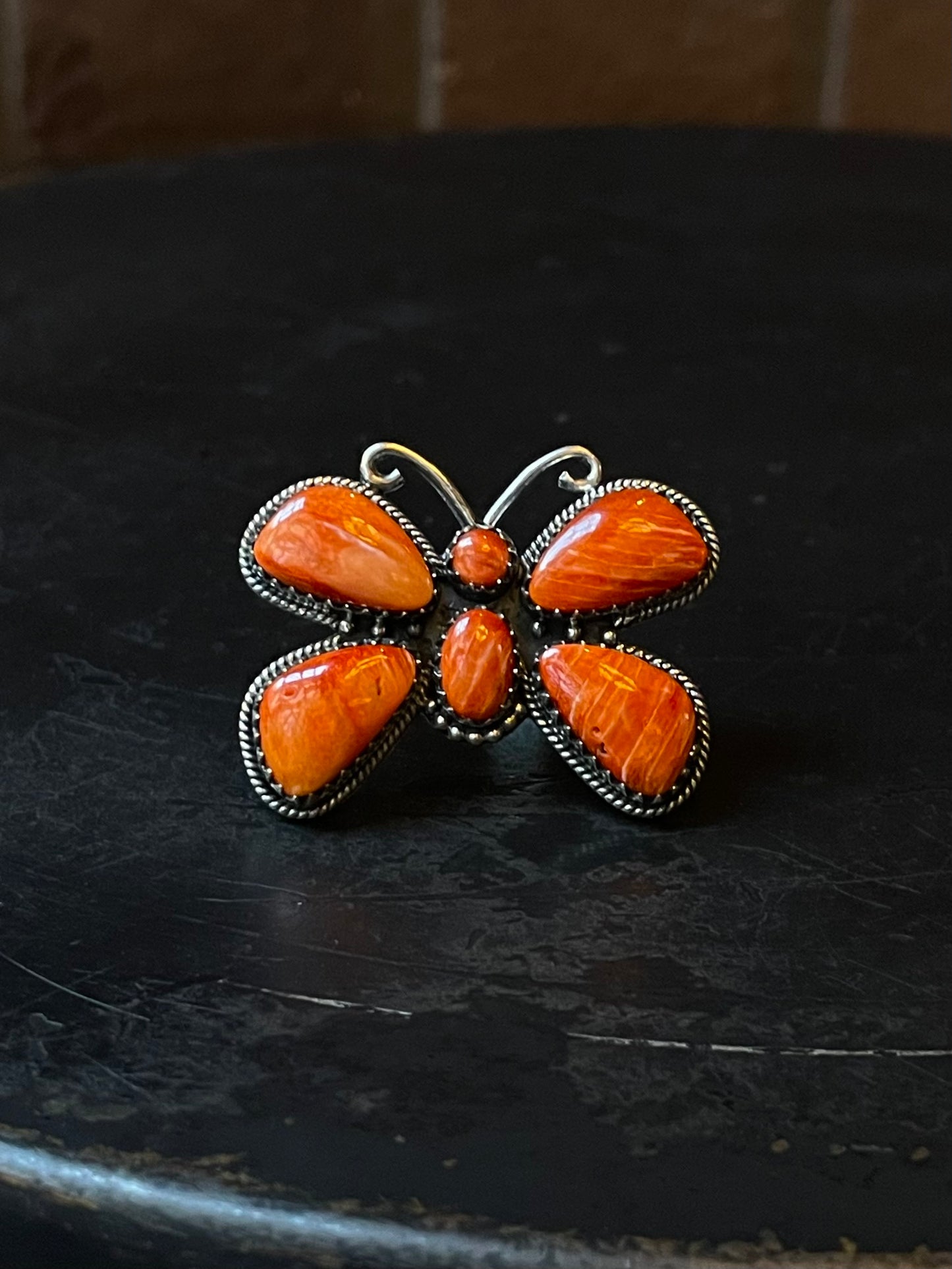 Spiny Oyster Butterfly Ring | Sterling Silver | Size 9 | A237