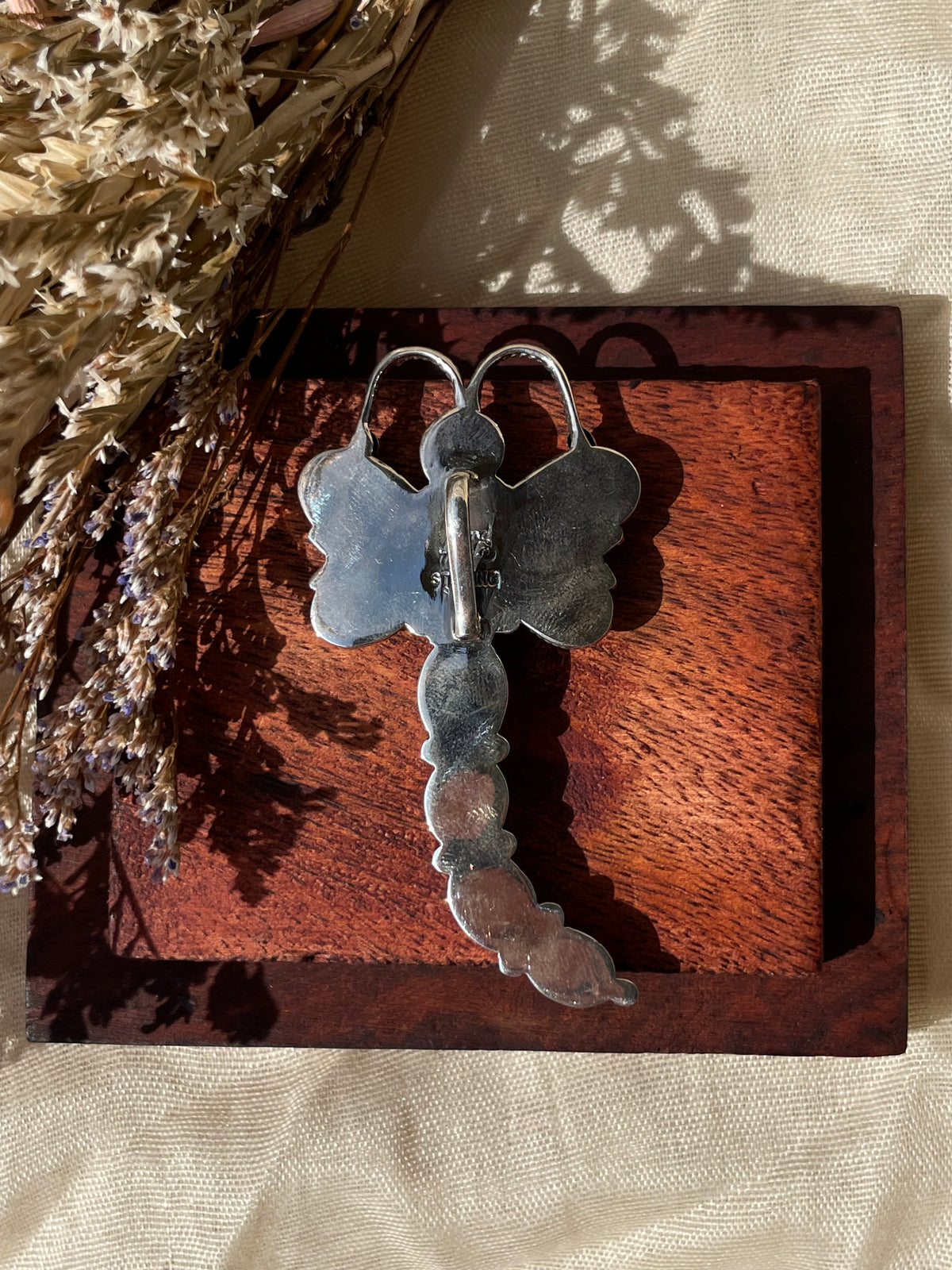 Orange Spiny Oyster Dragonfly Pendant | 925 Sterling Silver D326