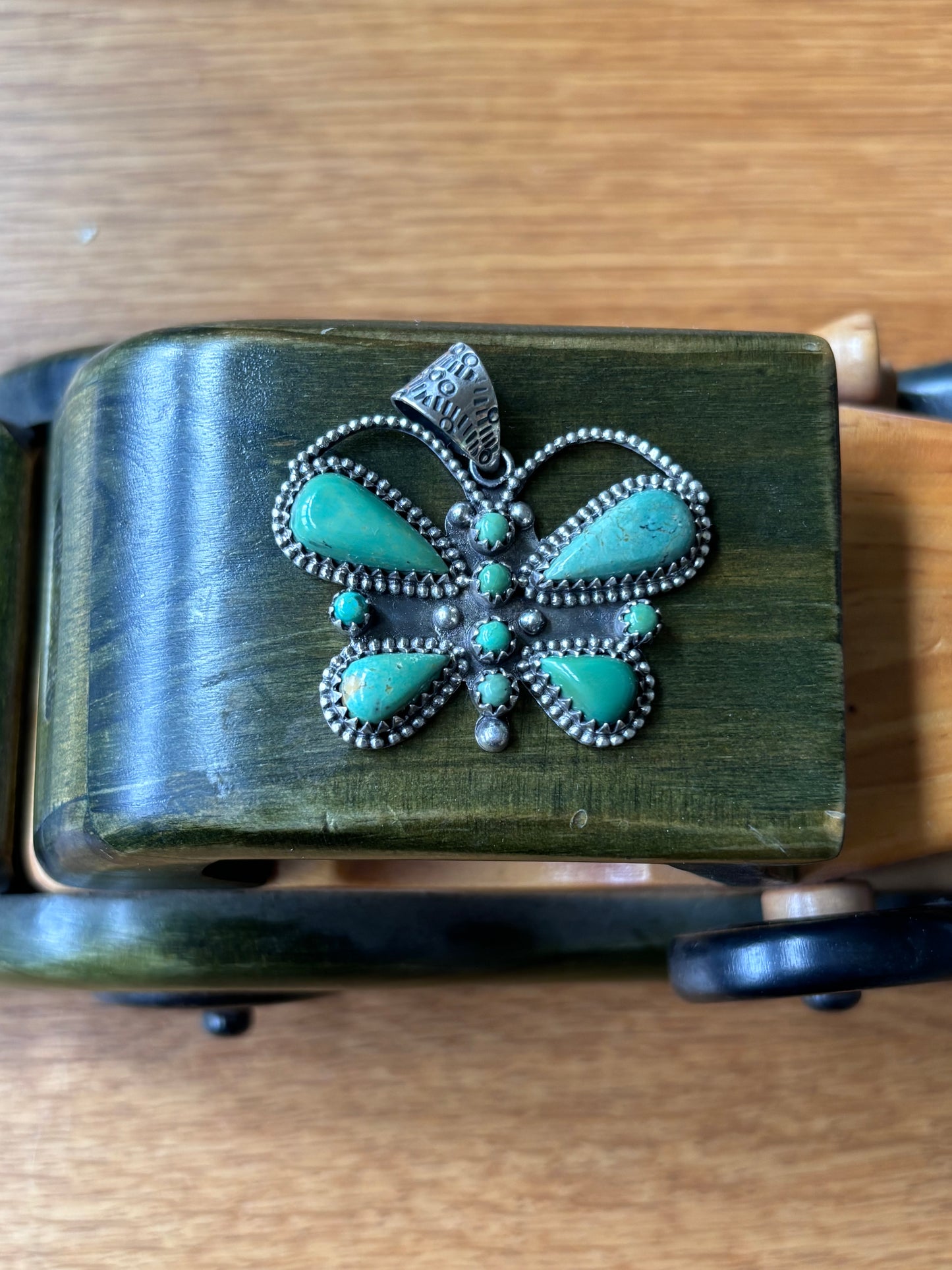 Turquoise Butterfly Pendant | 925 Sterling Silver Southwestern A113