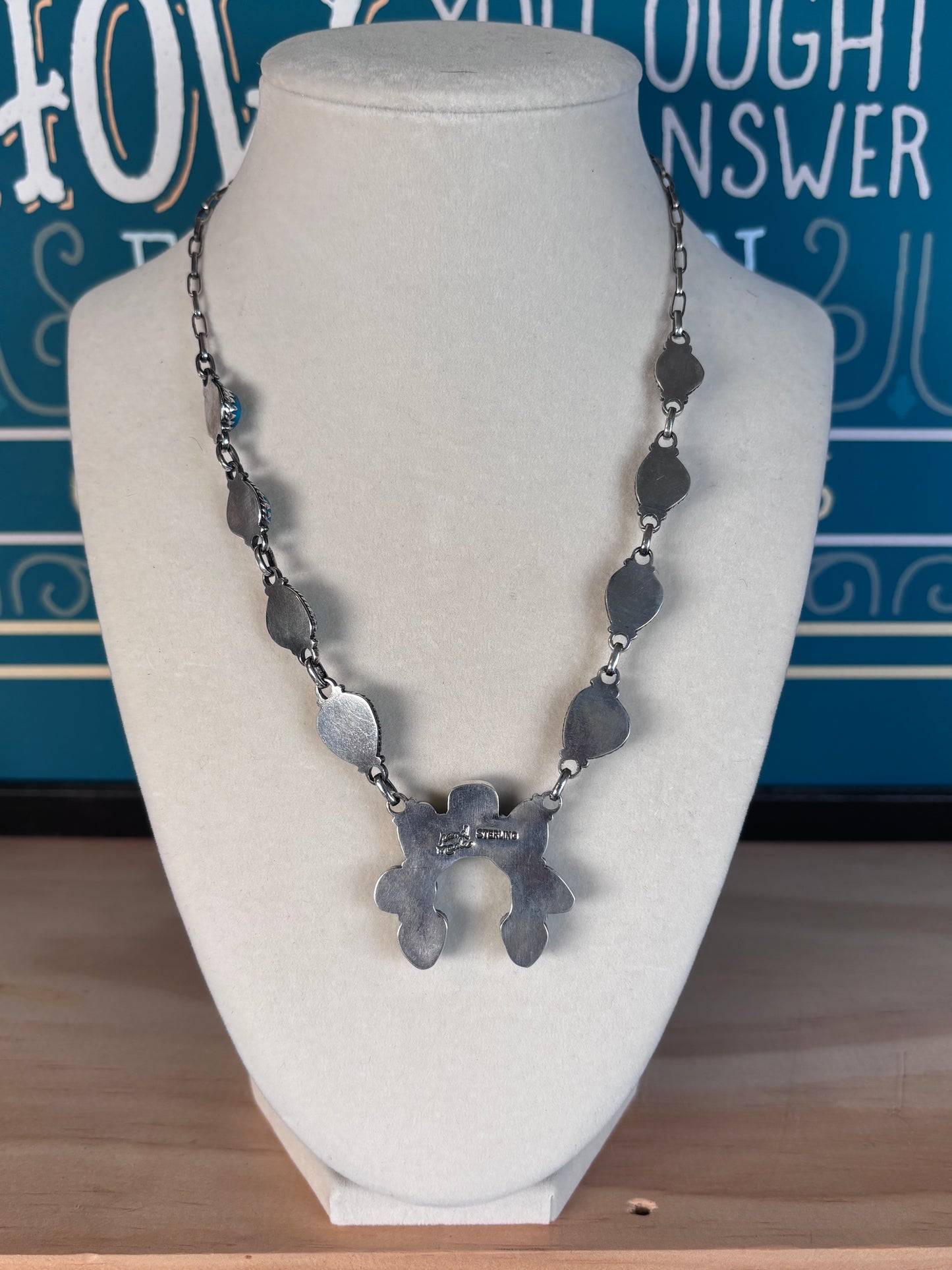 Kingman Turquoise Naja Necklace | 925 Sterling Silver Southwestern Style