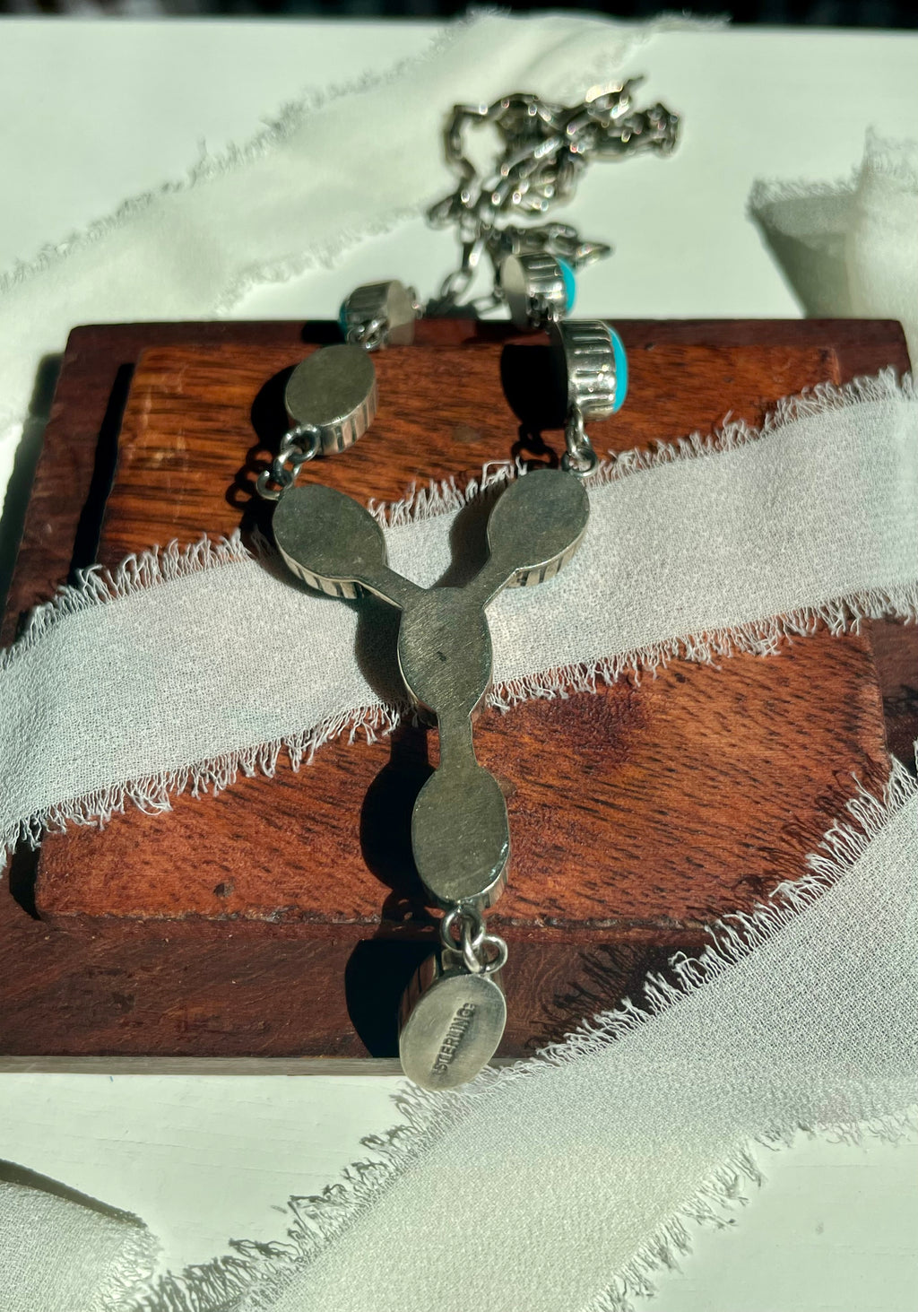 Kingman Turquoise Lariat Necklace | 925 Sterling Silver G592