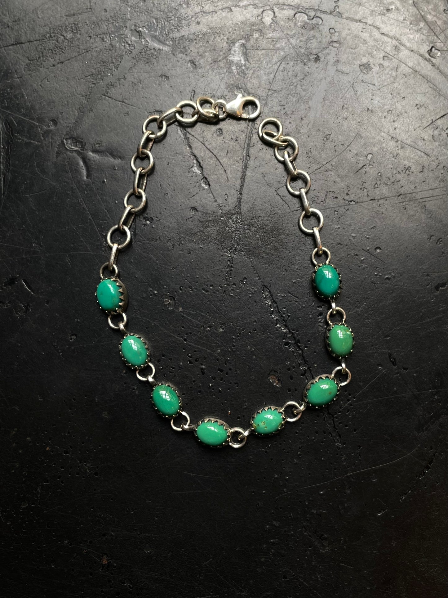 Kingman Turquoise Link Bracelet | 925 Sterling Silver E106