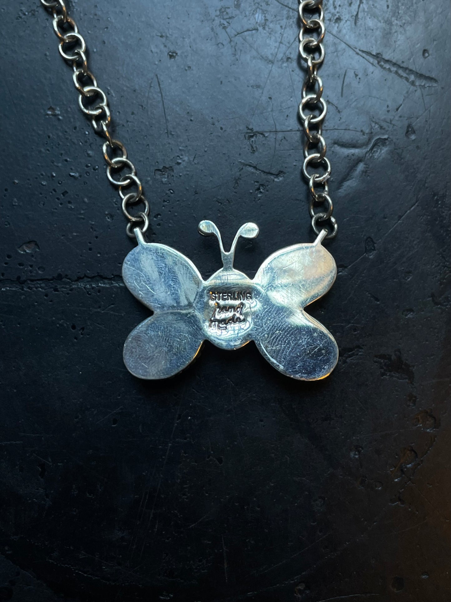 Pink Butterfly Conch Necklace | 925 Sterling Silver E362