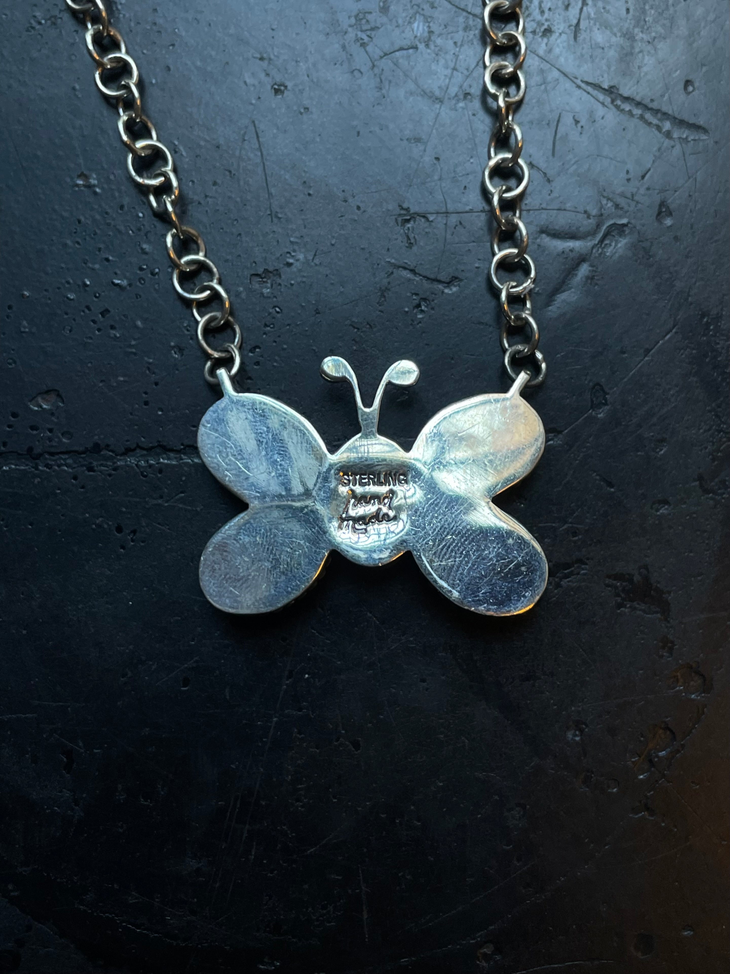 Pink Butterfly Conch Necklace | 925 Sterling Silver E362