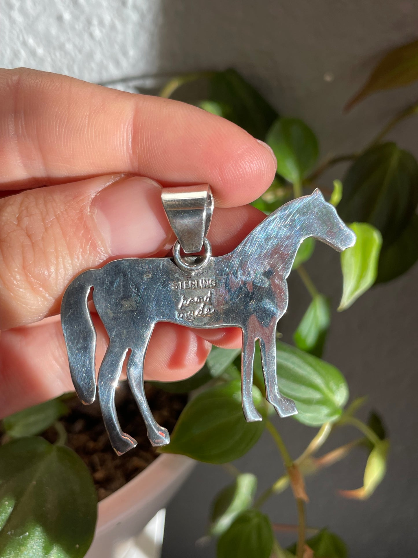 Turquoise Horse Pendant | Sterling Silver 925 B828