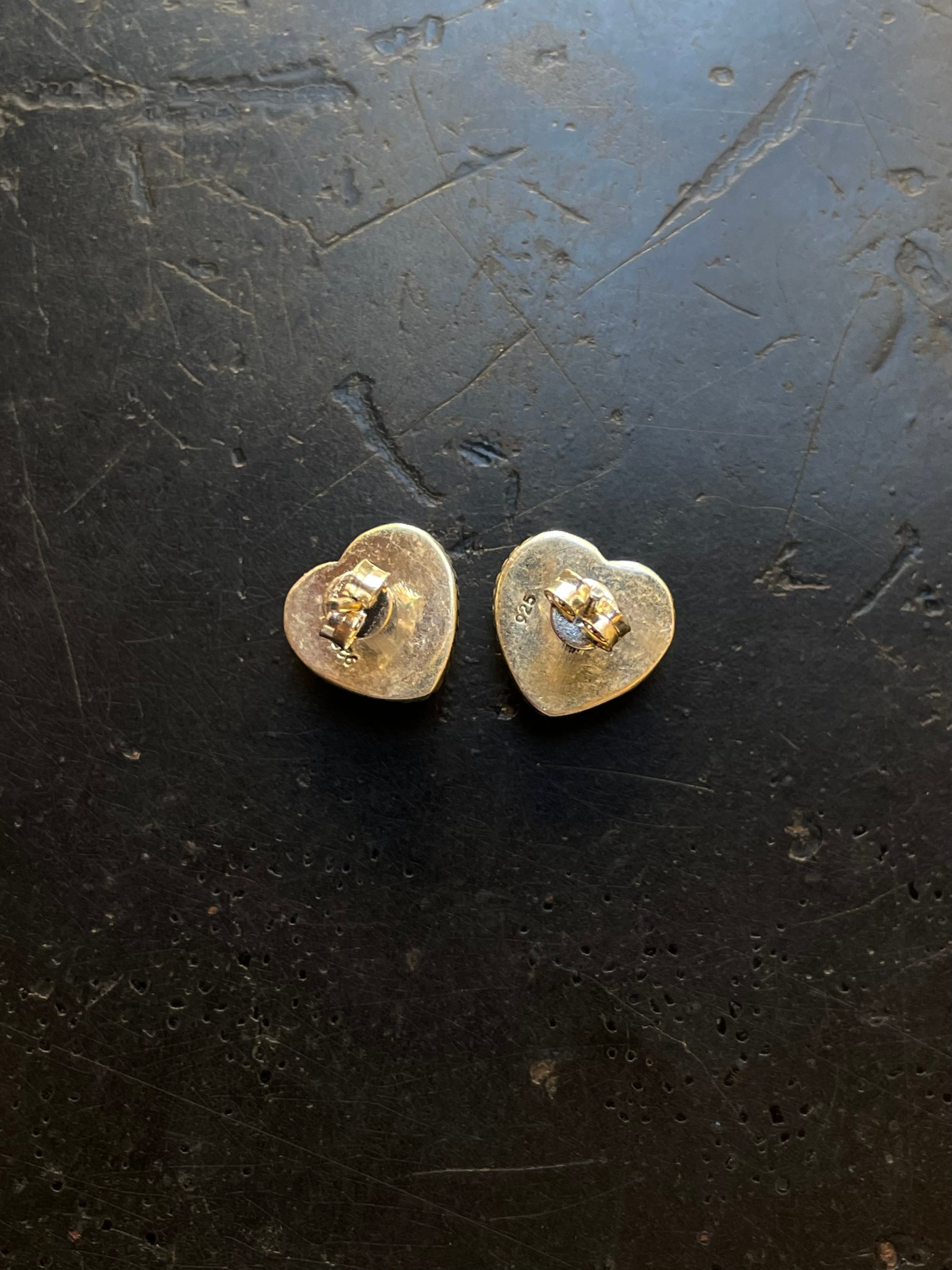 Kingman Turquoise Heart Stud Earrings | 925 Sterling Silver G665