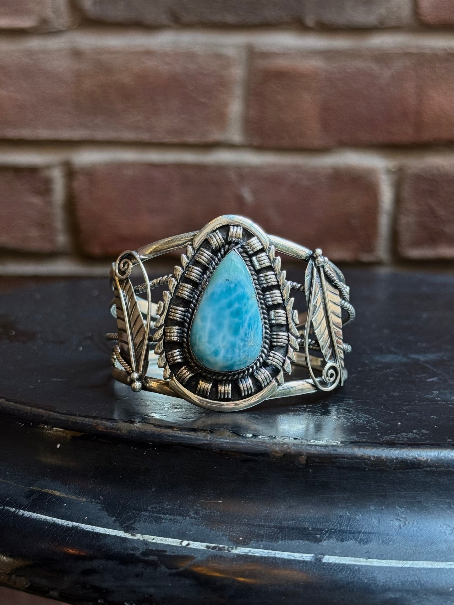 Larimar Teardrop Cuff | Sterling Silver | A862