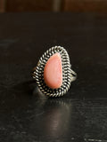 Pink Conch Twisted Wire Ring | Sterling Silver | Size 8 | A470