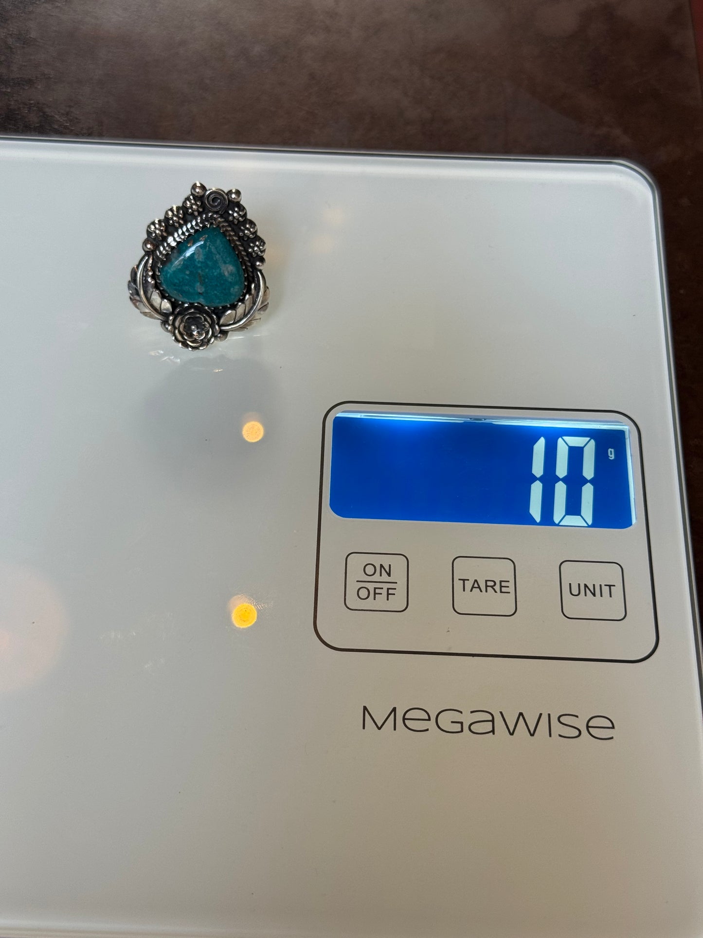 Turquoise Feather Ring | Sterling Silver | Size 6 | A647