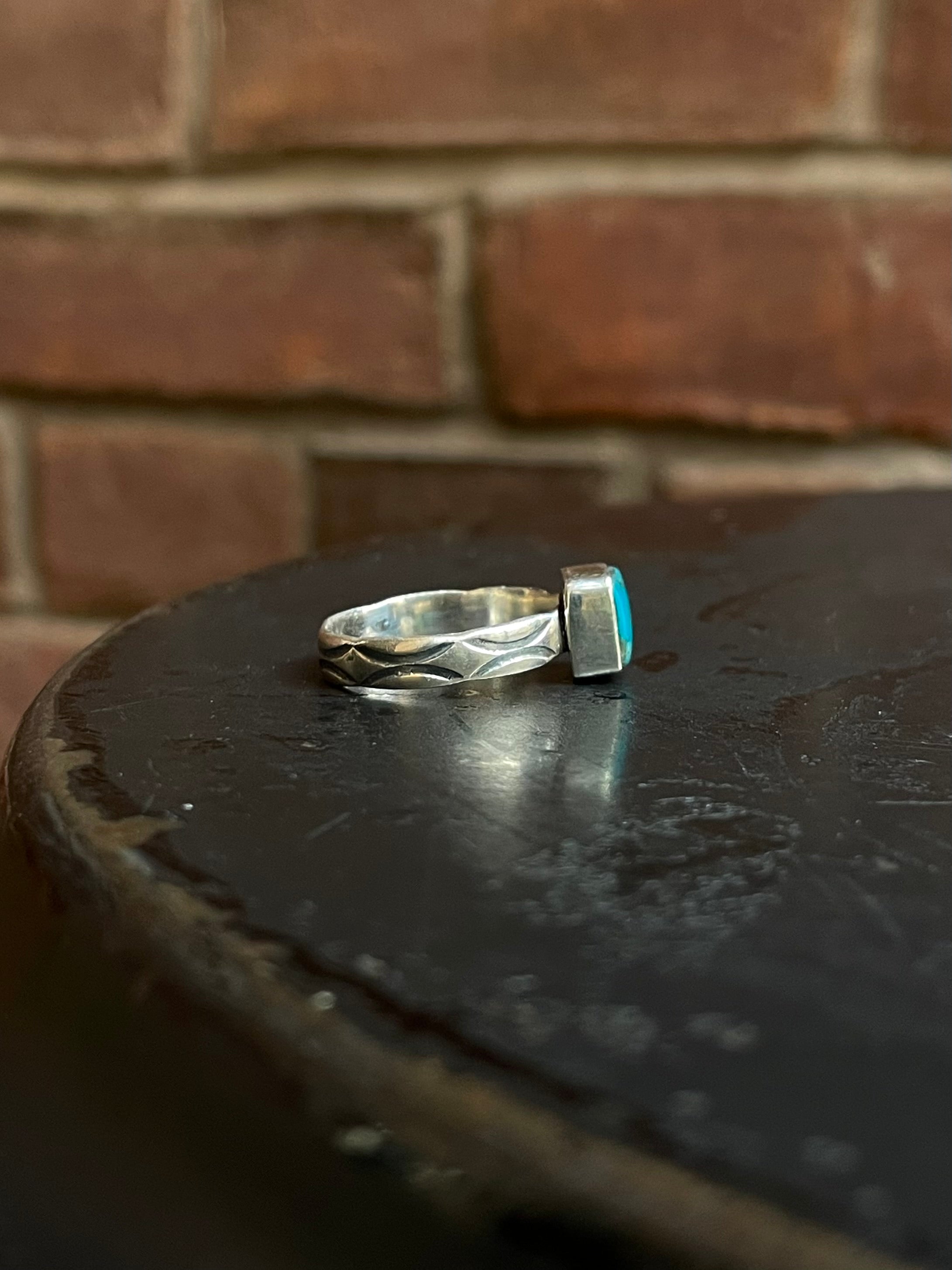 Kingman Turquoise Ring Size 8 | 925 Sterling Silver  E744