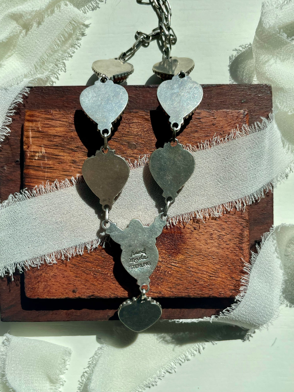 Kingman Turquoise Heart Lariat Necklace | 925 Sterling Silver G606