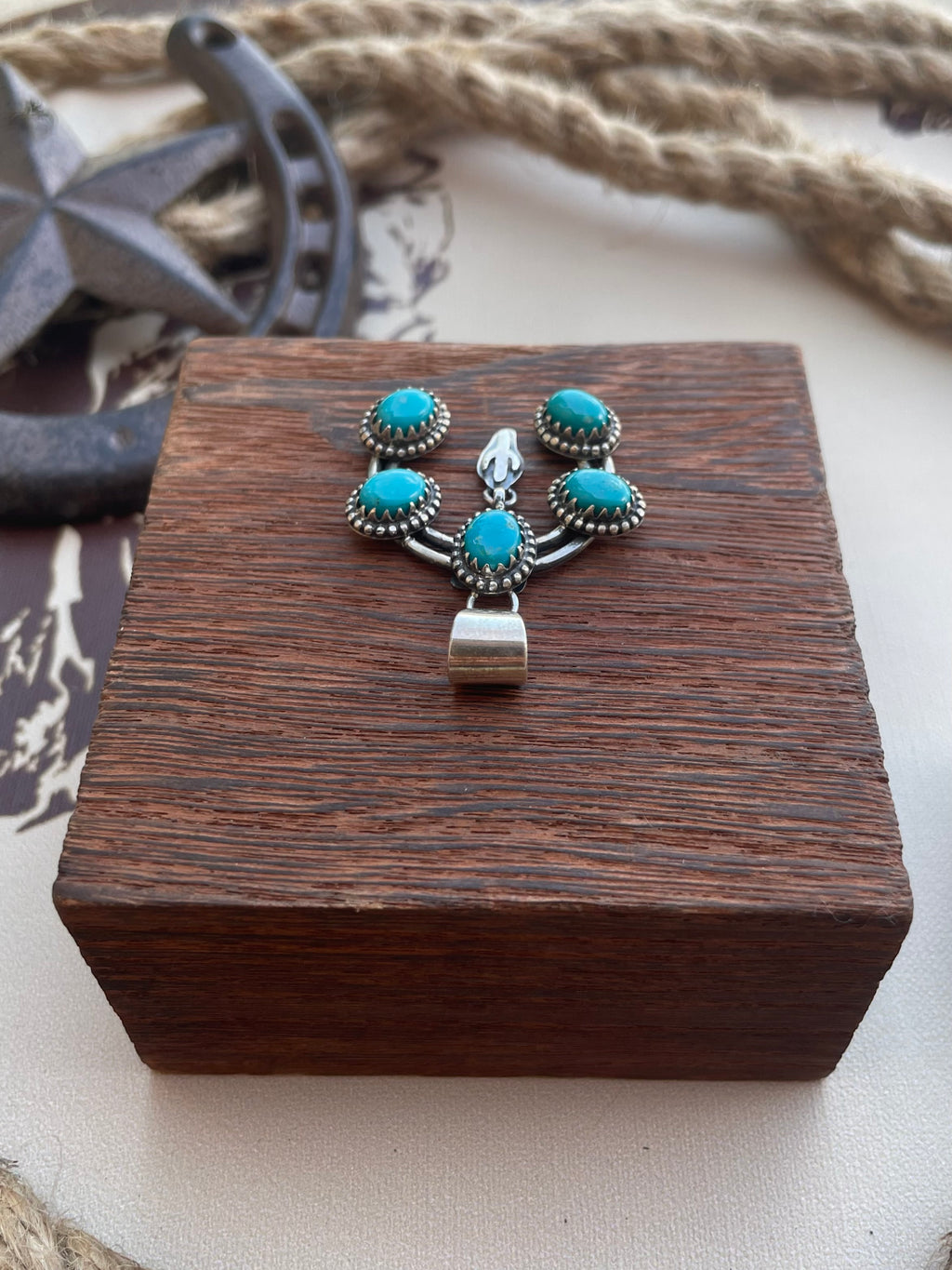 Turquoise Cactus Pendant | 925 Sterling Silver G689