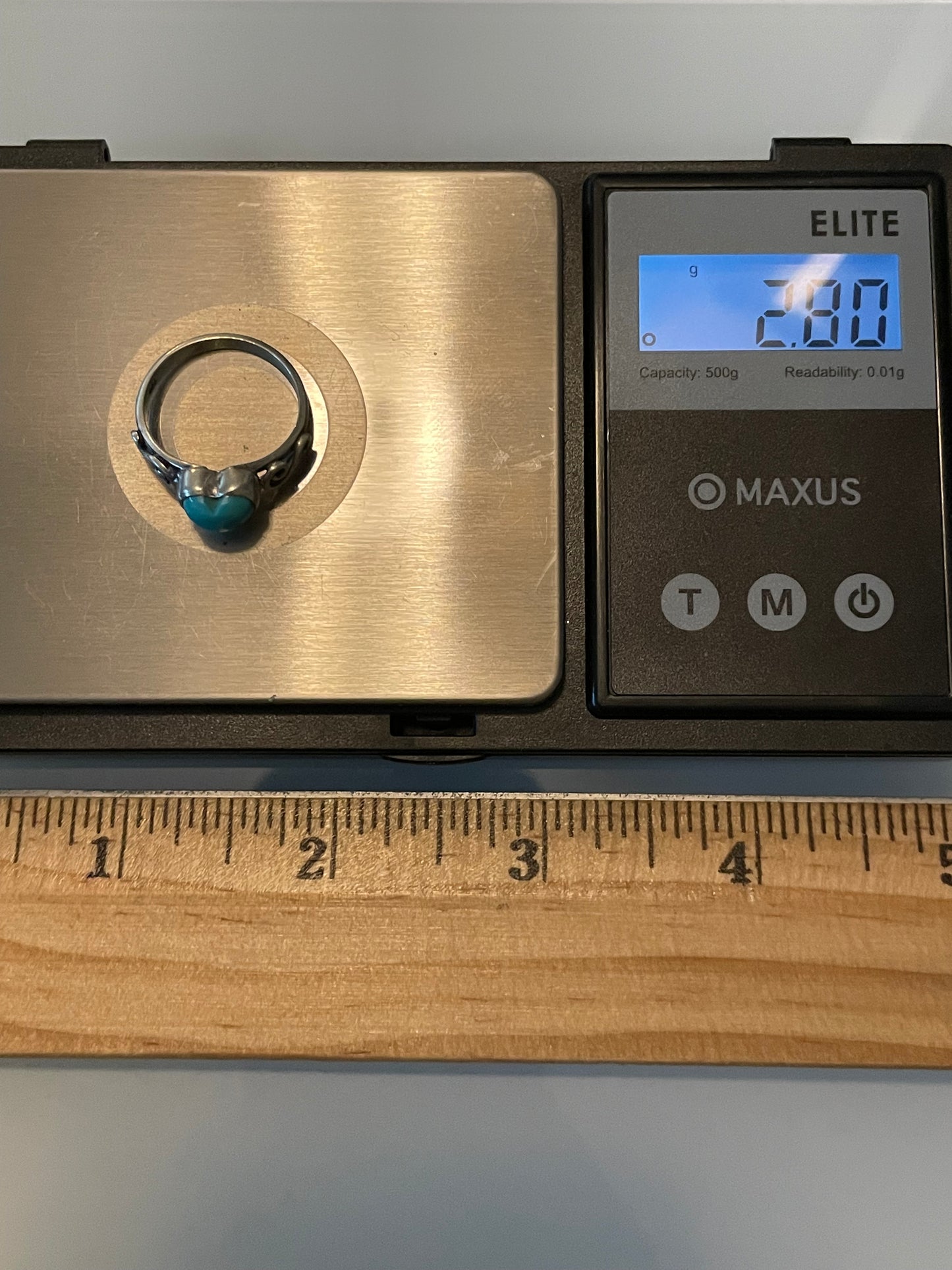 Kingman Turquoise Heart Ring | Sterling Silver | Size 7 G379