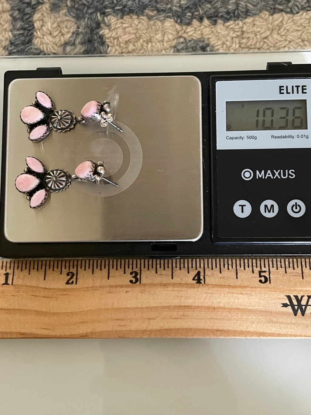 Pink Conch Concho Stud Earrings | 925 Sterling Silver G670