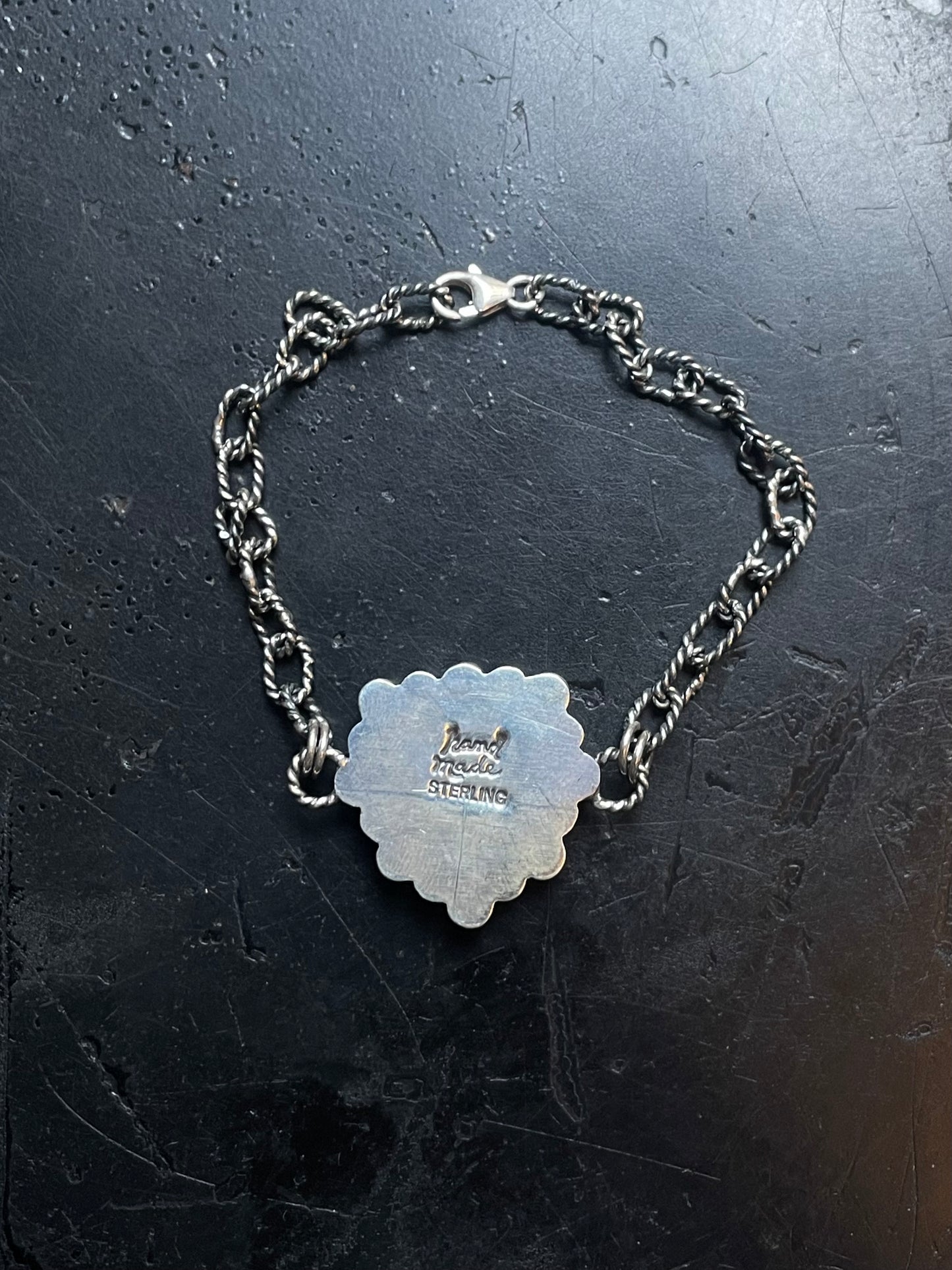 Pink Conch Heart Turquoise Bracelet | 925 Sterling Silver E548
