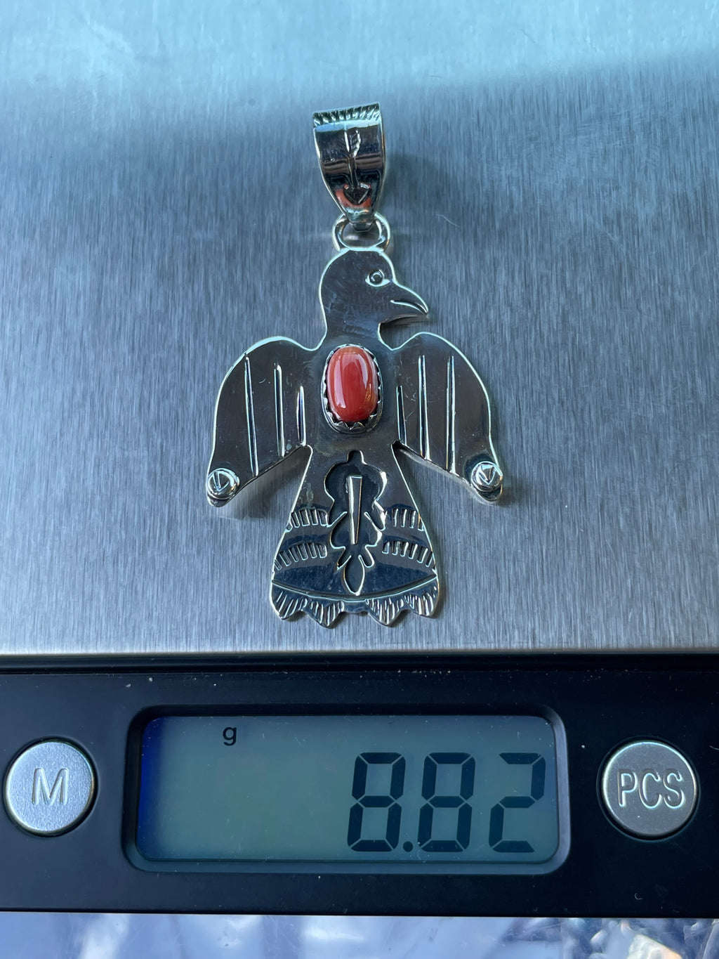 Spiny Oyster Thunderbird Pendant | Sterling Silver 925 B431
