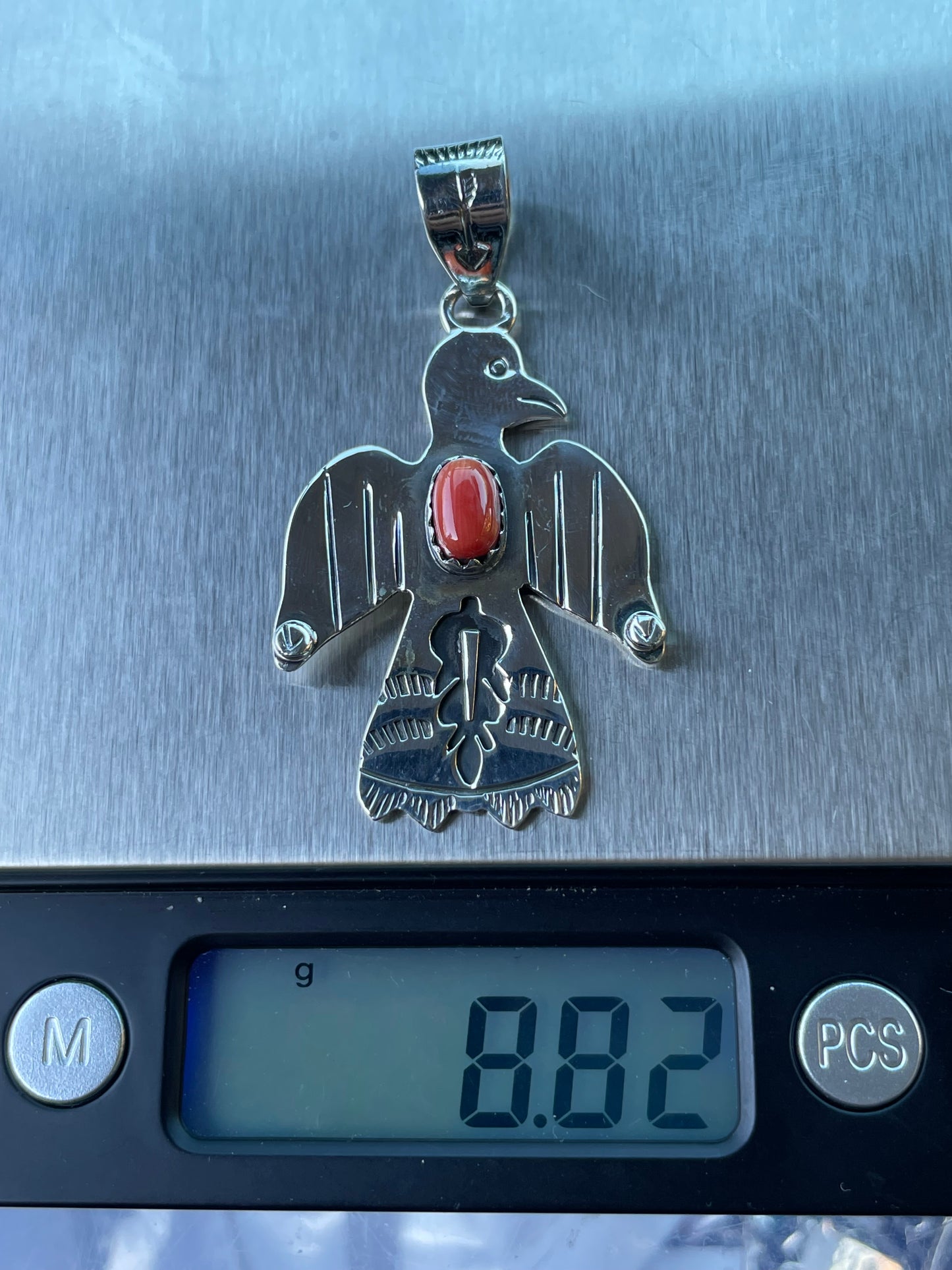 Spiny Oyster Thunderbird Pendant | Sterling Silver 925 B431
