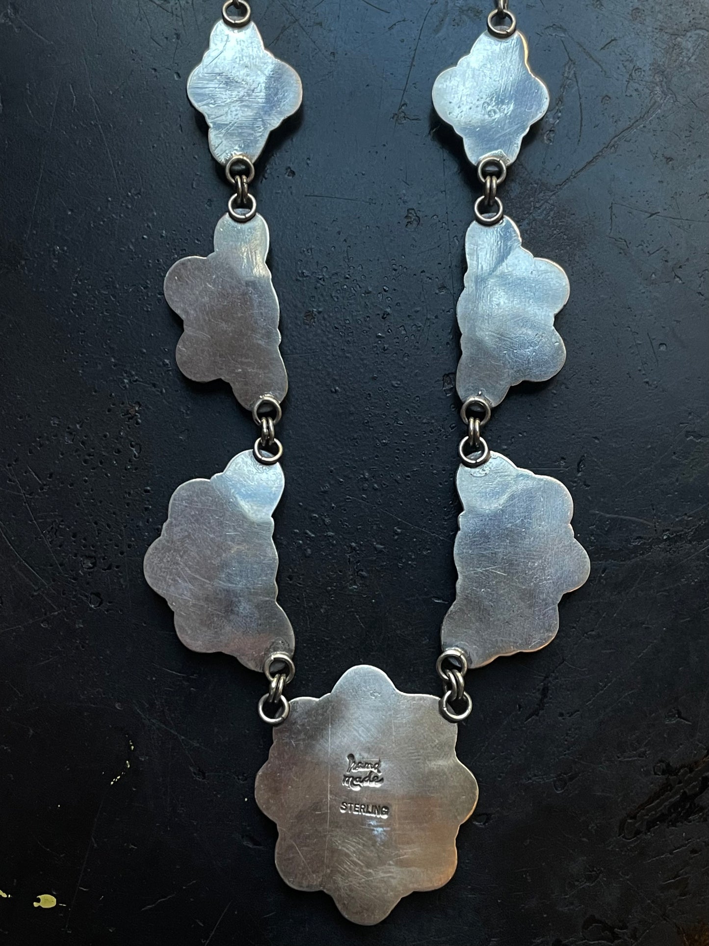 Kingman Turquoise Flower Necklace | 925 Sterling Silver G398