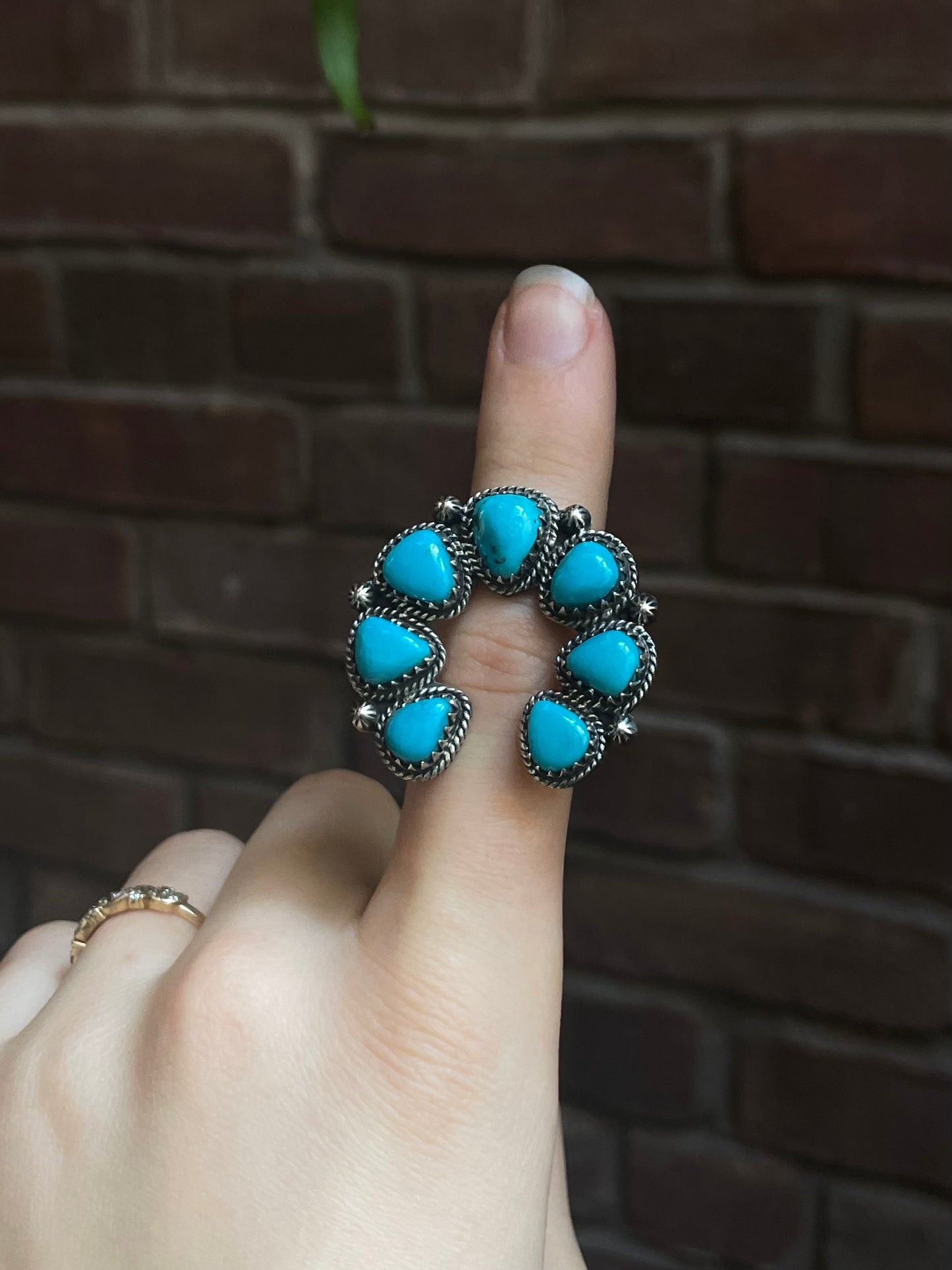 Kingman Turquoise Naja Ring | 925 Sterling Silver | Size 6 E316