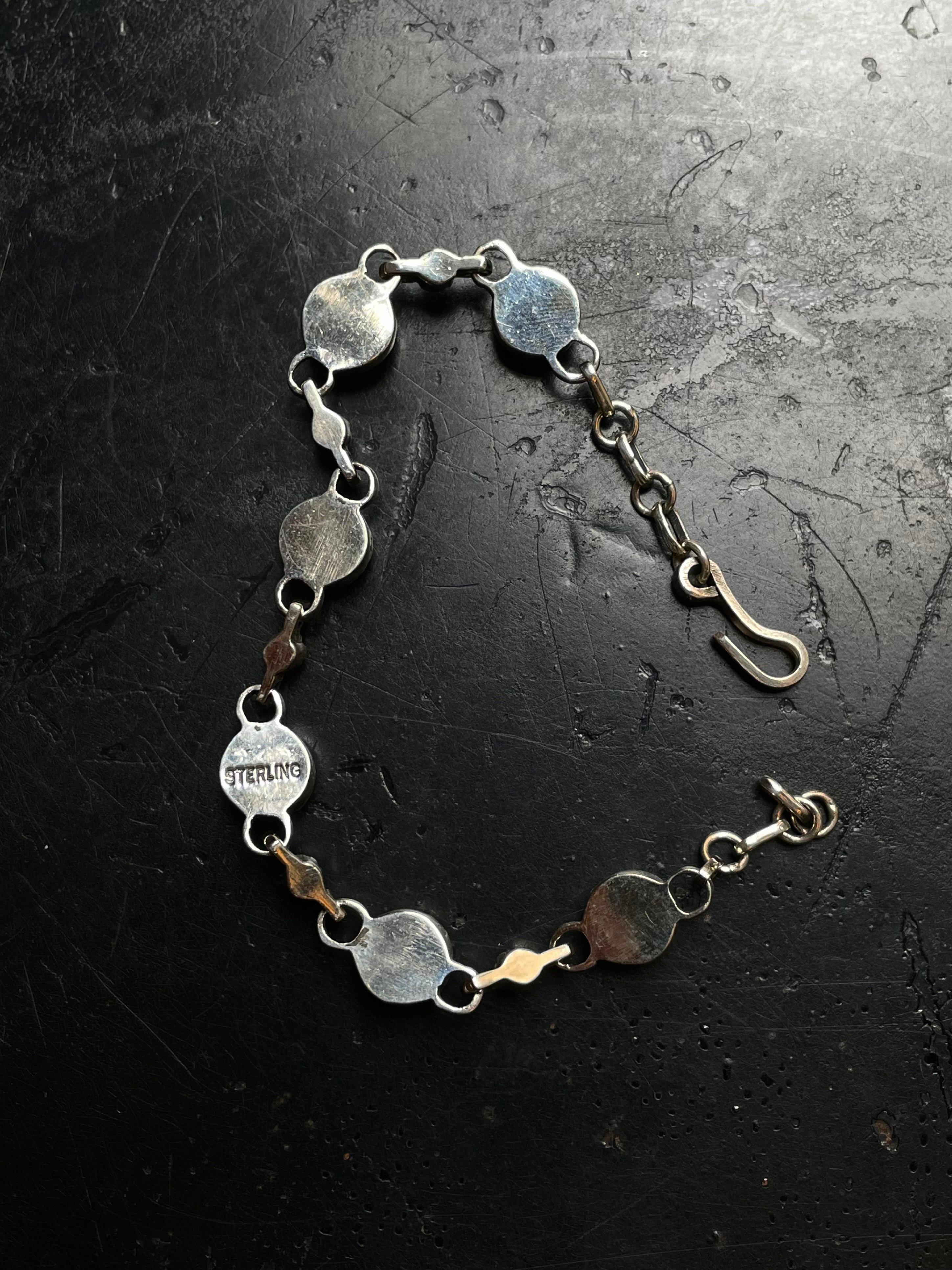 Kingman Turquoise Coral Link Bracelet | 925 Sterling Silver E105