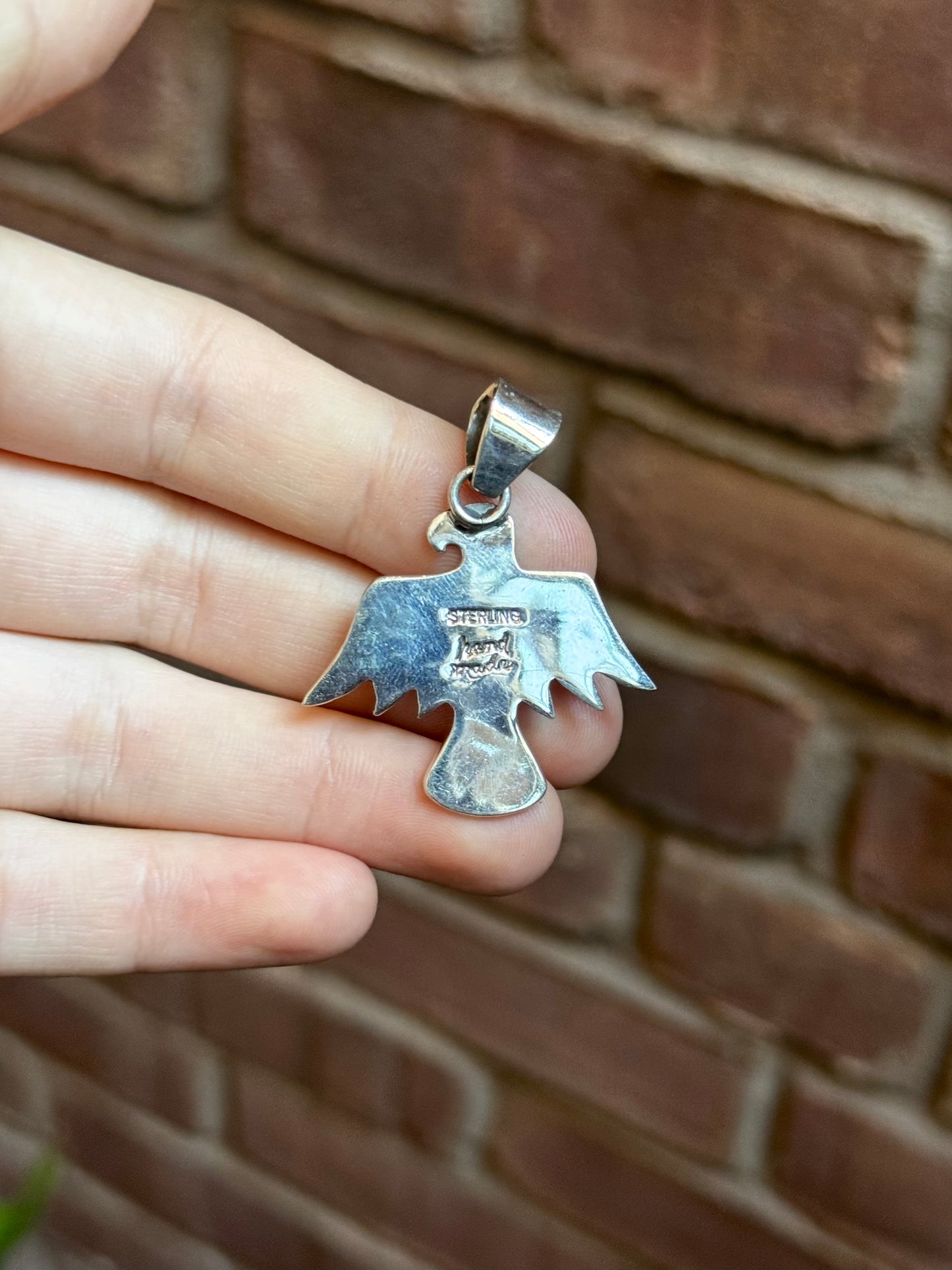 Pink Conch Thunderbird Pendant | 925 Sterling Silver C401