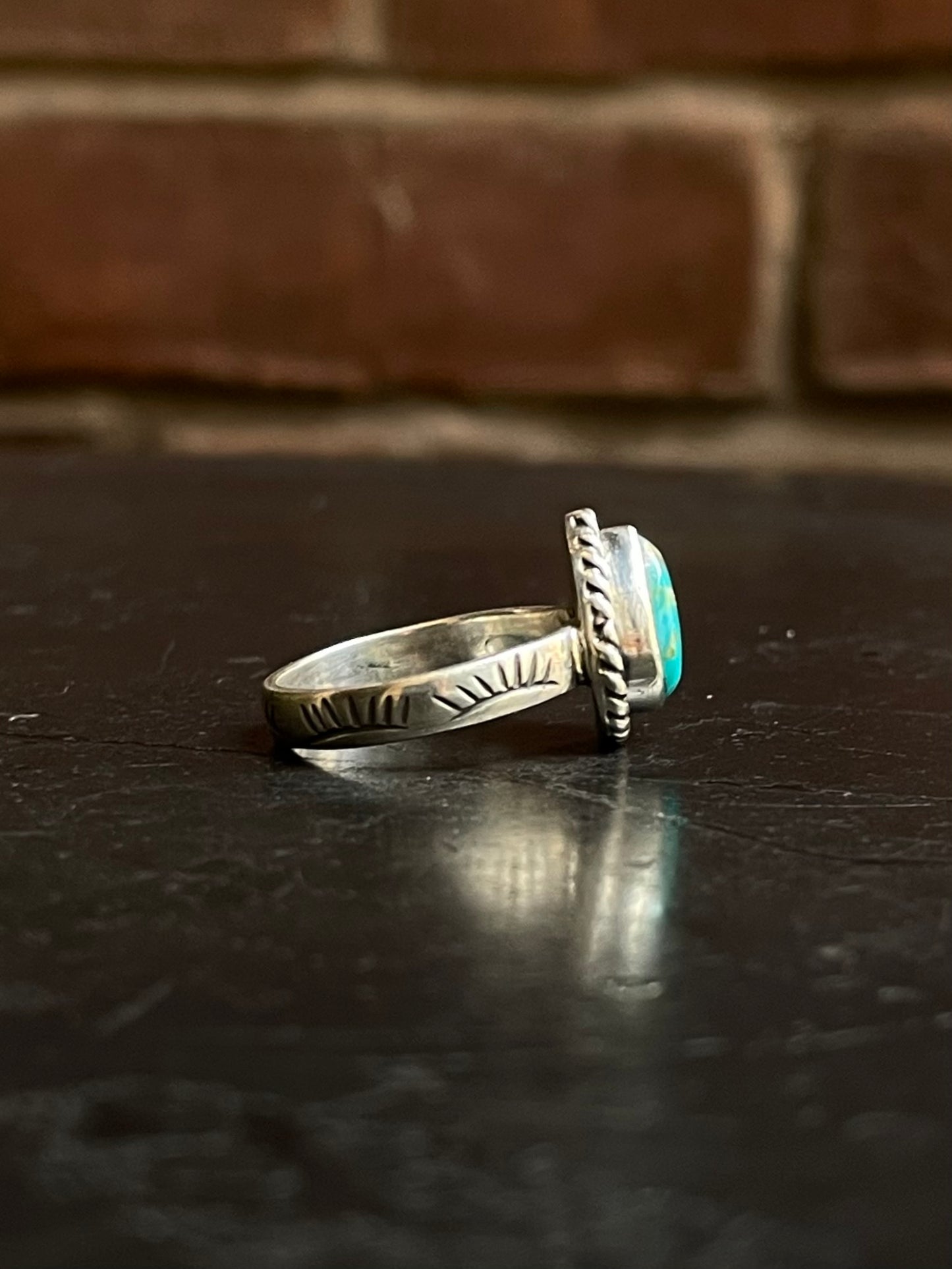 Turquoise Tear Drop Ring Size 6.75 | 925 Sterling Silver G284