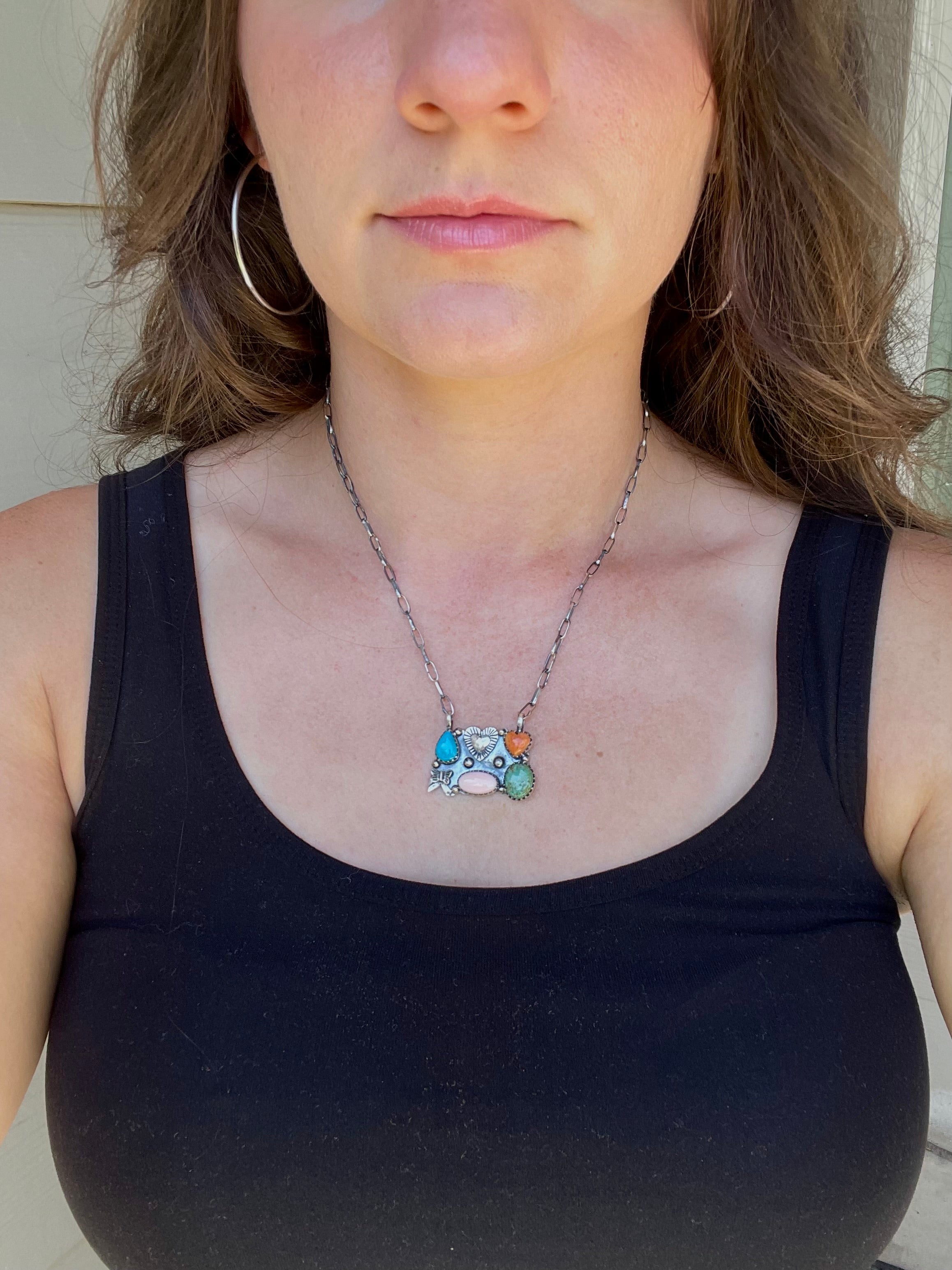 Multi-Stone Heart Necklace | 925 Sterling Silver D220