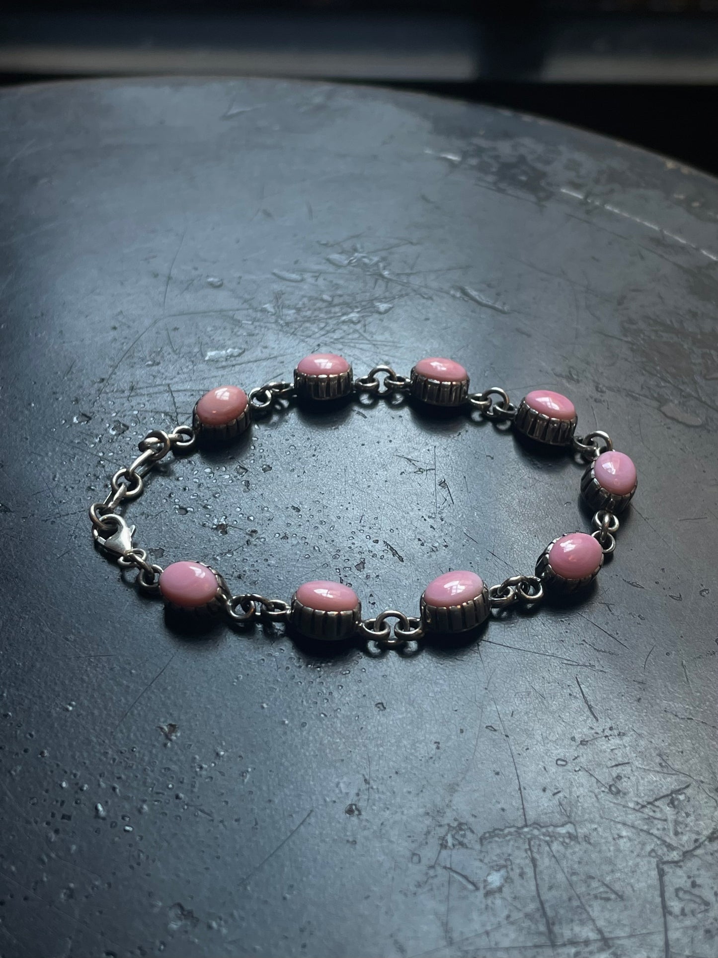 Pink Conch Bracelet | 925 Sterling Silver Link Bracelet E545