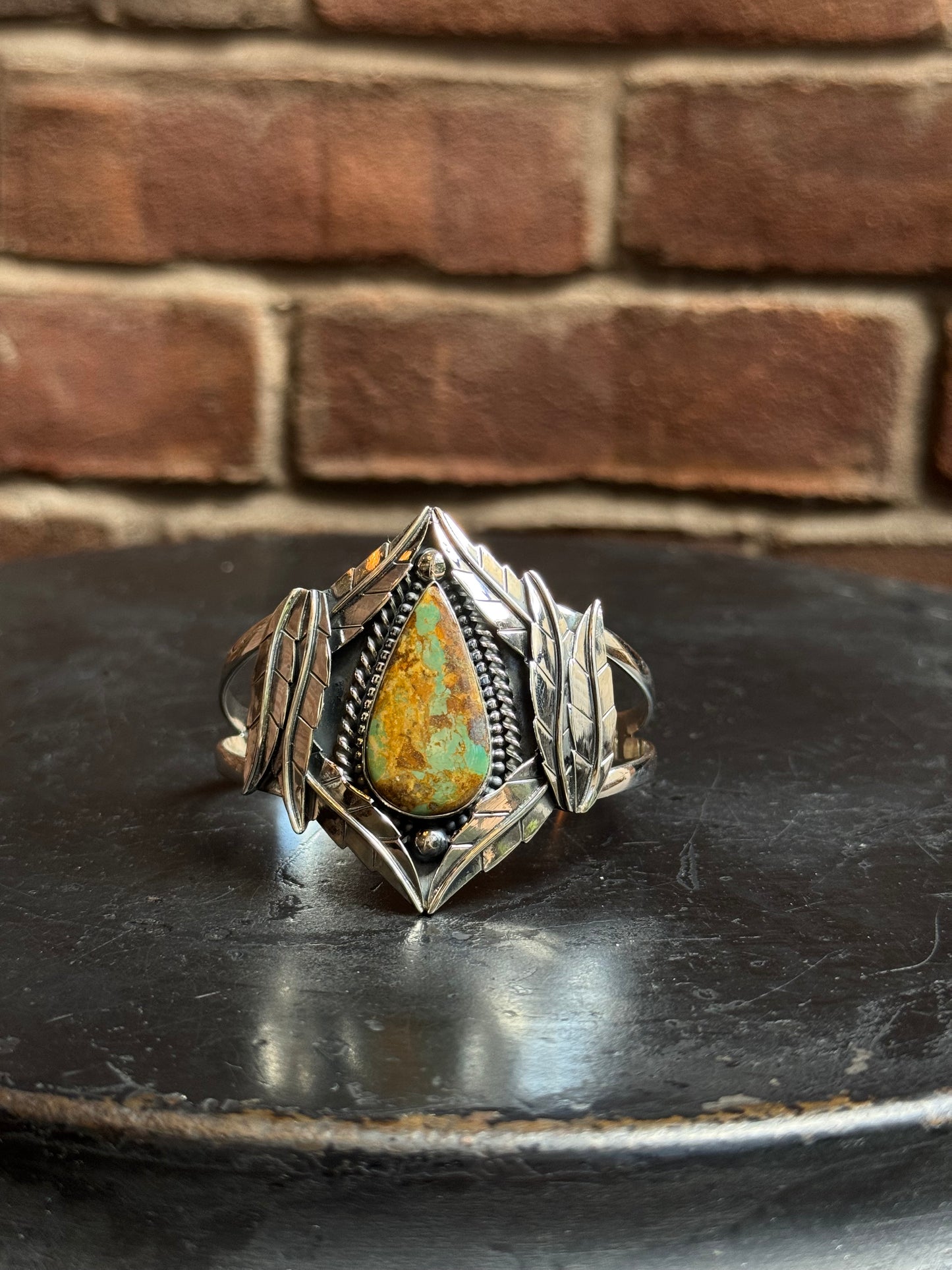 Turquoise Teardrop Cuff | Sterling Silver | A996
