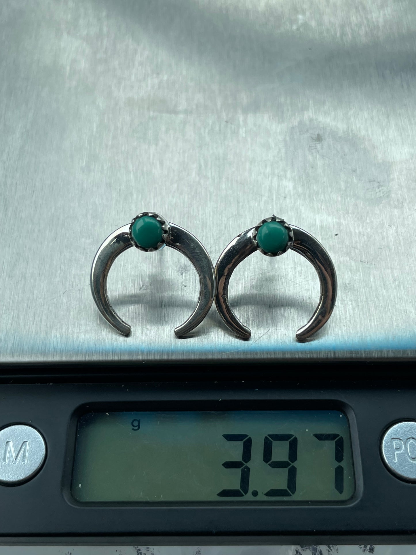 Kingman Turquoise Stud Earrings | 925 Sterling Silver B957