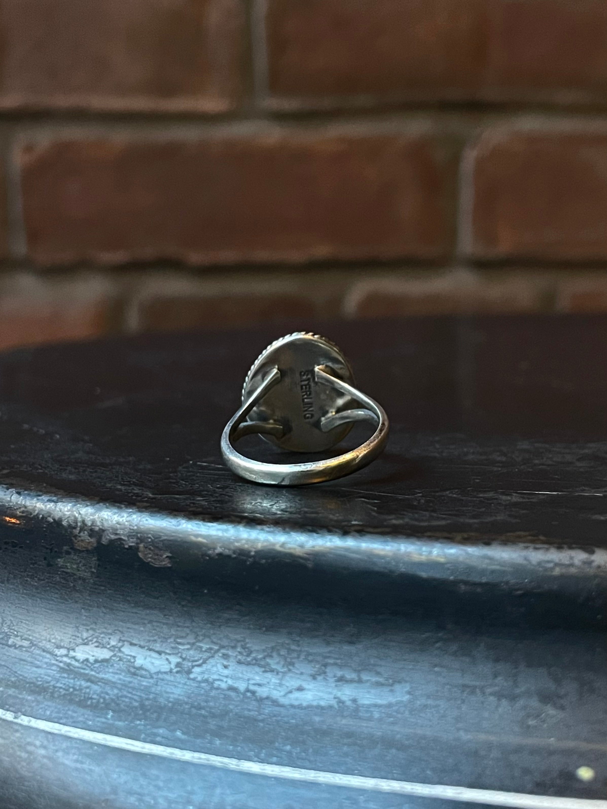 Turquoise Ring | 925 Sterling Silver Size 8 E433