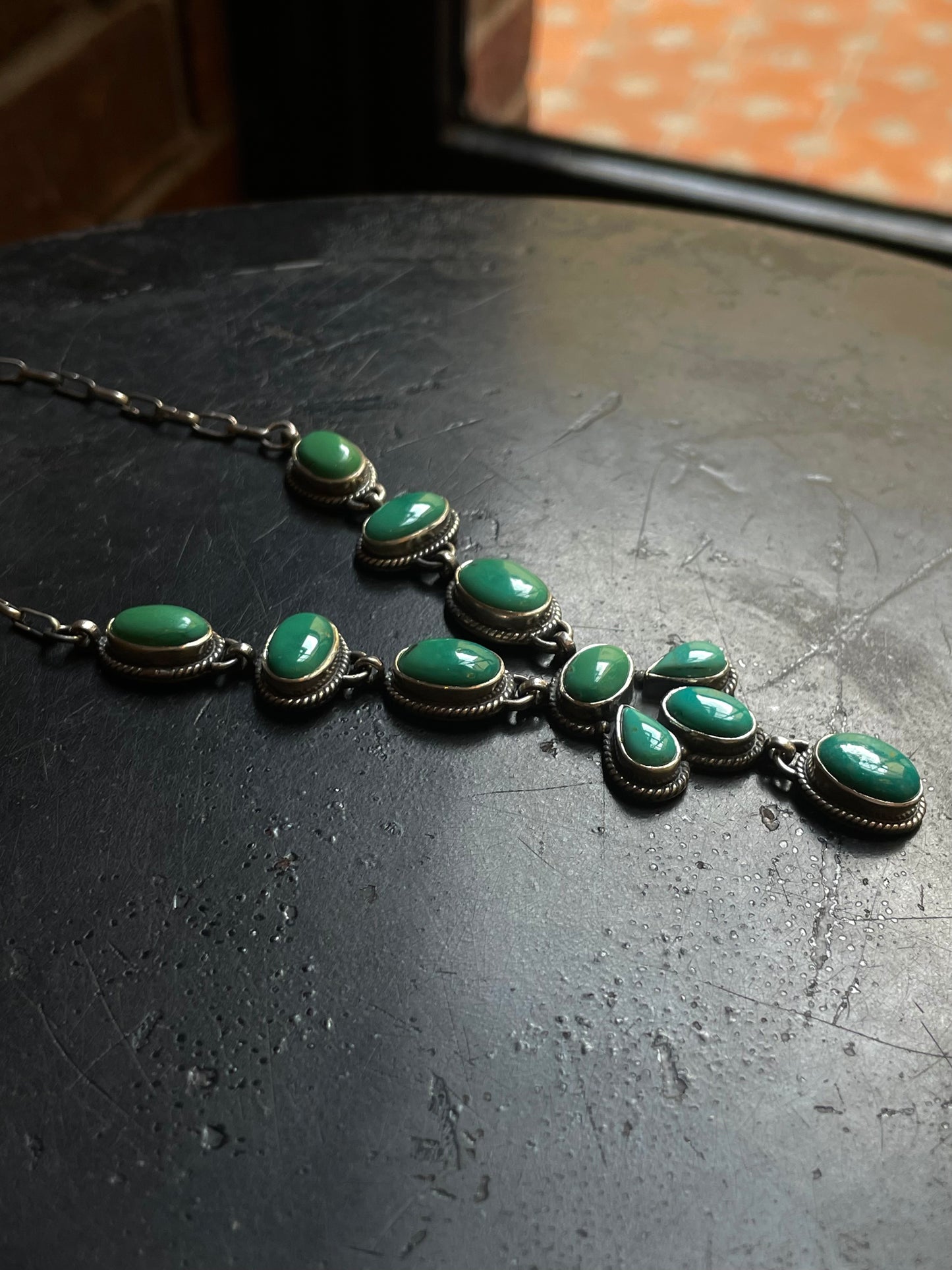 Kingman Turquoise Drop Necklace | 925 Sterling Silver E632