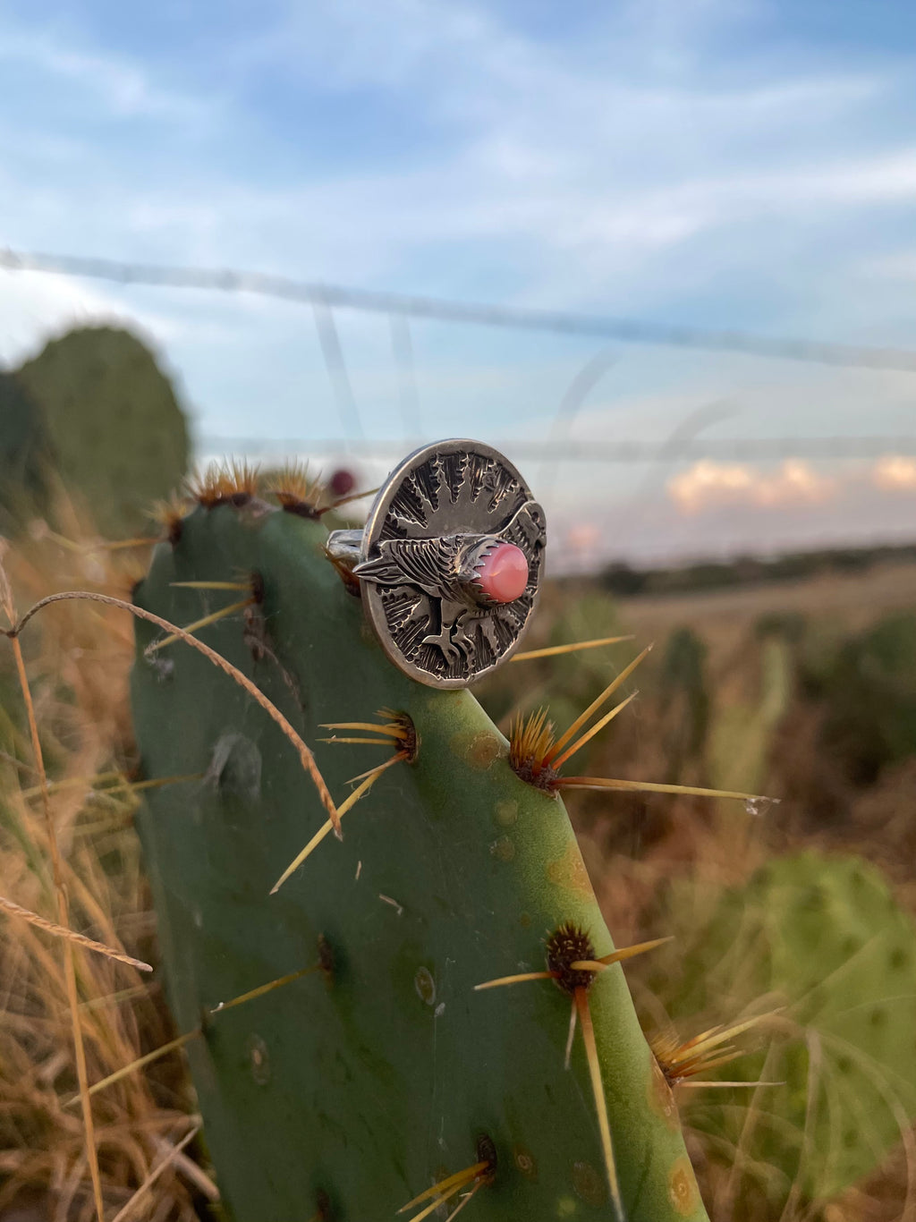 Pink Conch Bird Ring Size 6.25 | 925 Sterling Silver G765